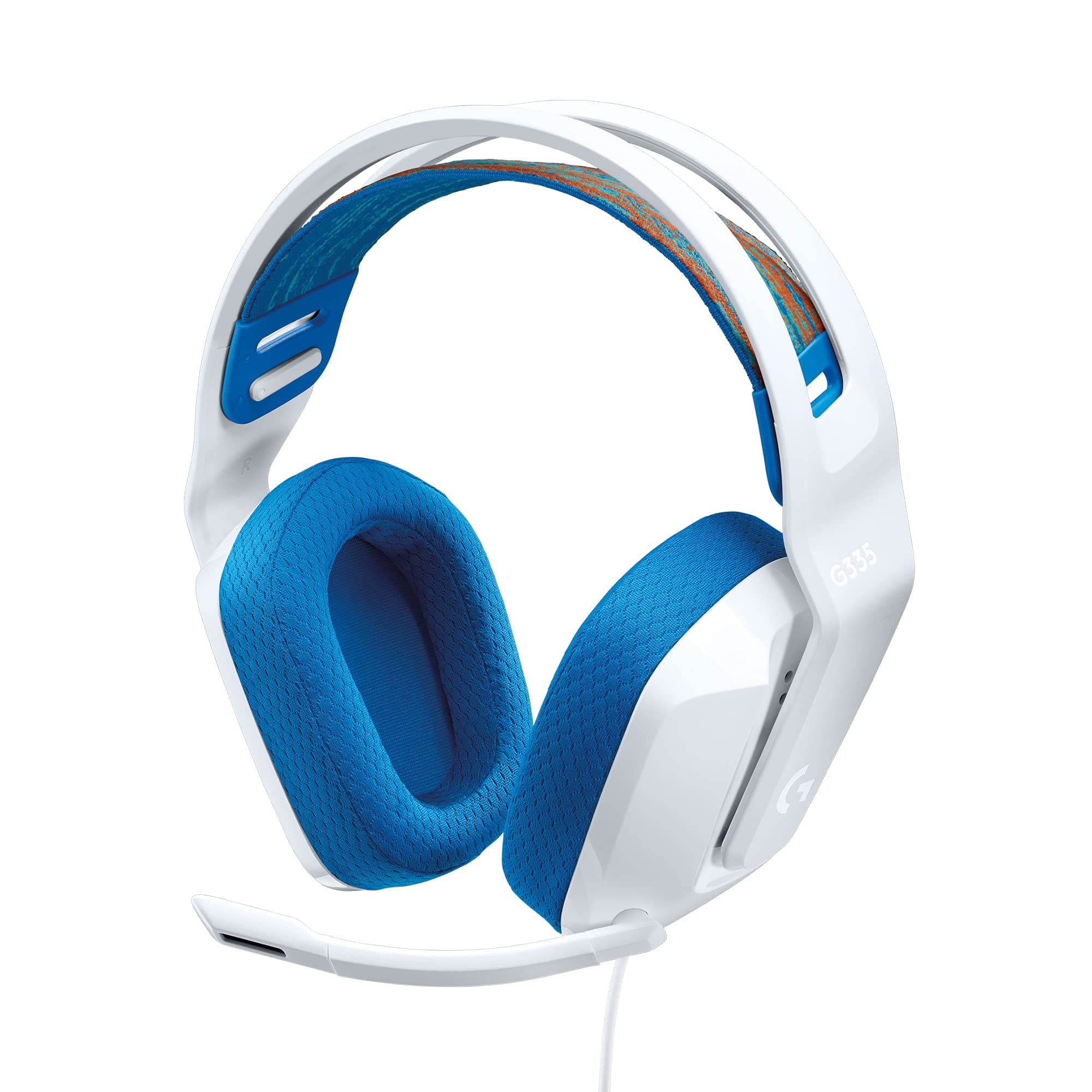Logitech G335 Wired Gaming Headset with Flip to Mute Microphone - White | Flip to mute mic, 3.5mm audio jack, memory foam earpads, compatible with PC, PlayStation, Xbox, Nintendo Switch/Switch 2