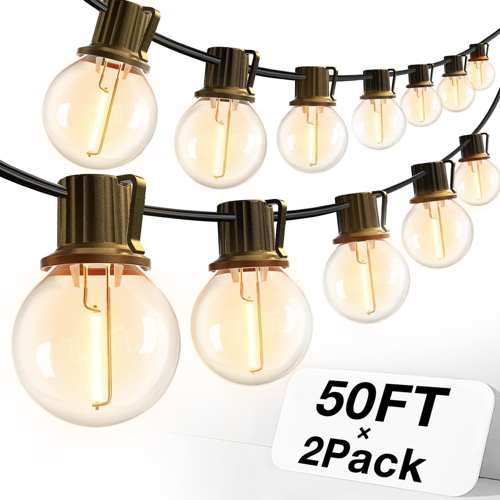 addlon 100FT Outdoor String Lights 54 G40 LED Bulbs Dimmable Waterproof | Shatterproof Globe Bulbs Dimmable, Hanging Patio Lighting for Outside Backyard Garden Deck Balcony Porch Cafe Bistro Pergola