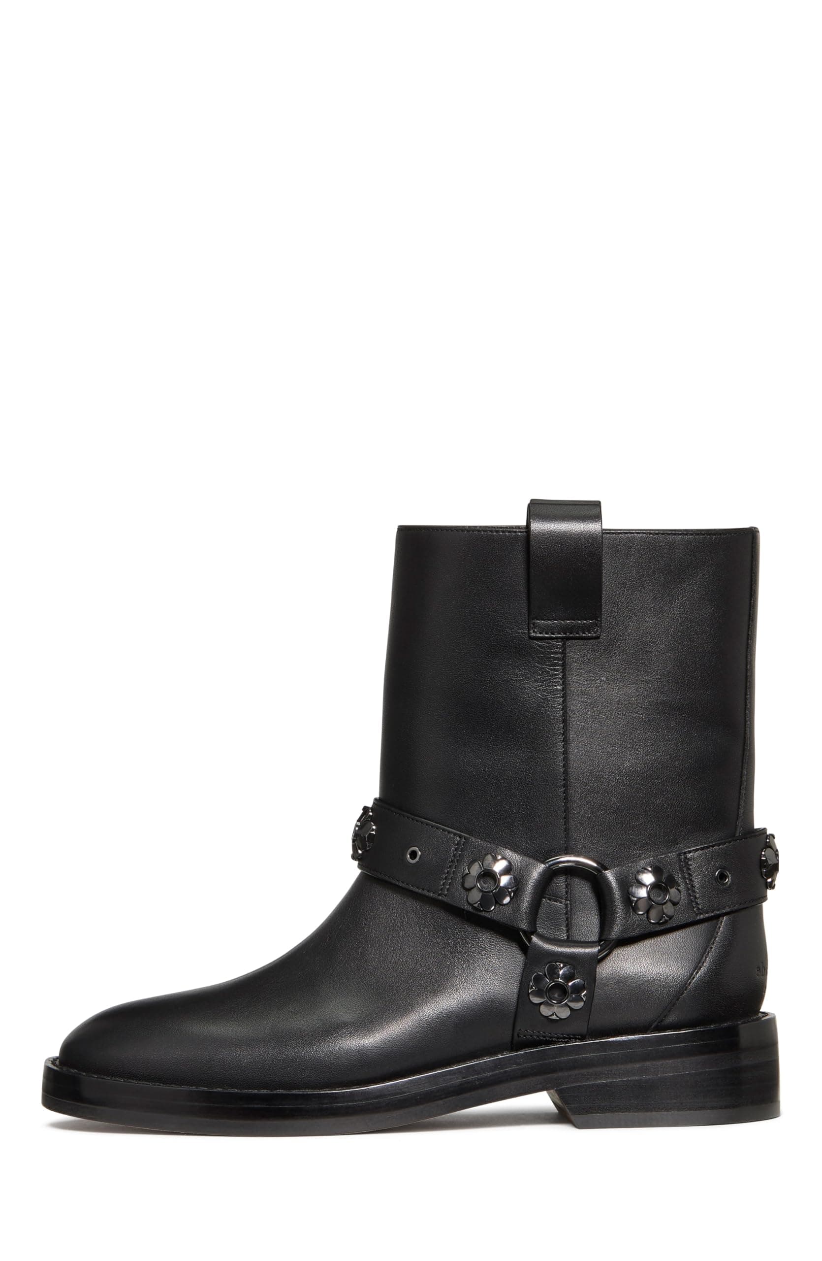 kate spade new york Spade Flower Stud Smooth Leather Moto Boots