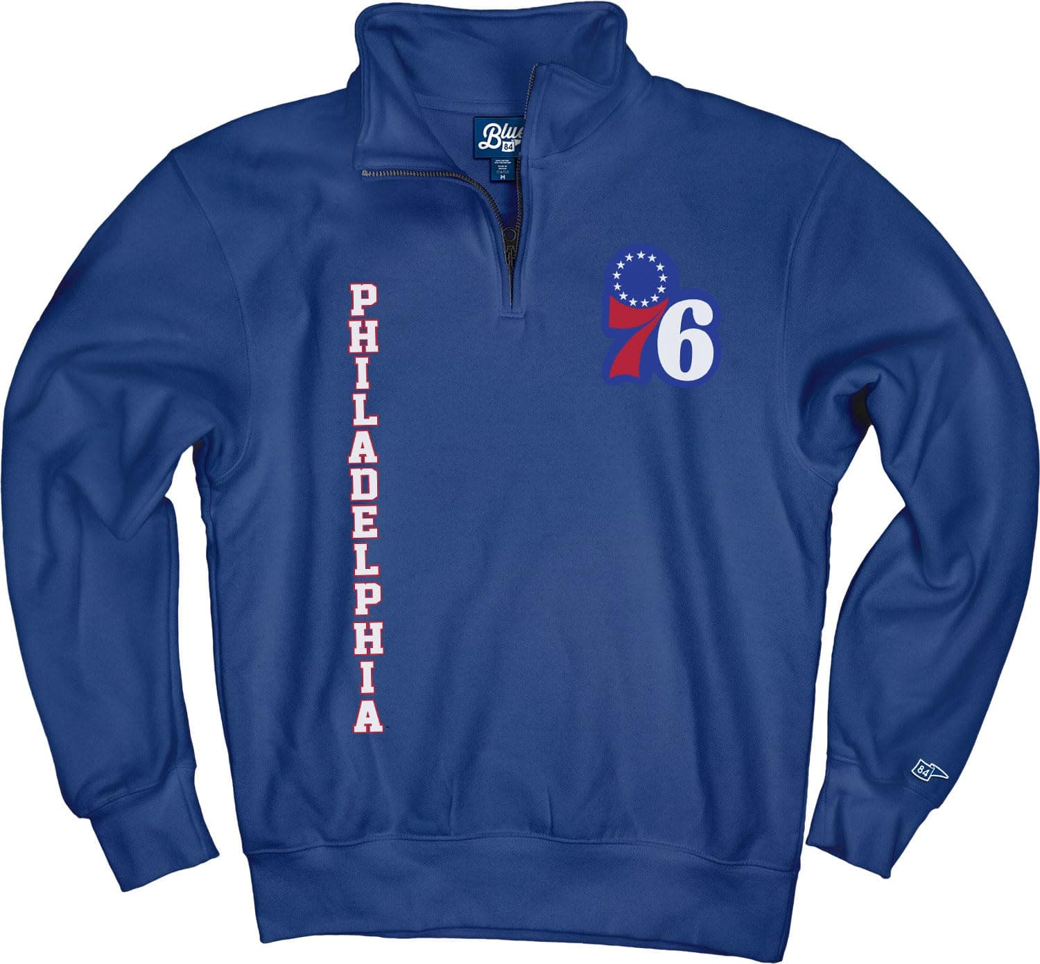 Blue 84 NBA unisex-adult Nba Officially Licensed Quarter Zip Sweatshirt Slam Dunk Team Color