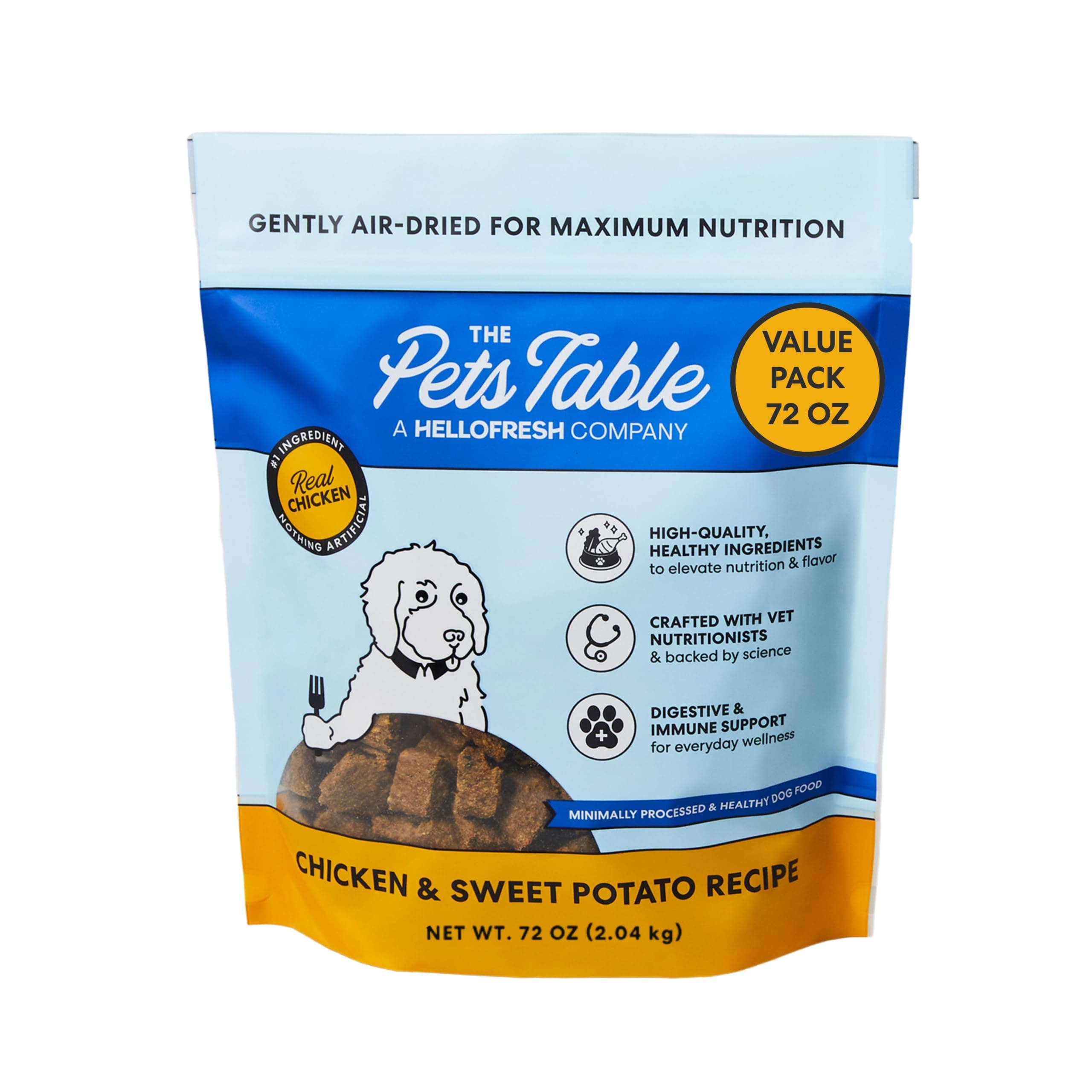 The Pets Table Air Dried Dog Food, Chicken & Sweet Potato, 4.5 lb (72 Oz) | Grain Inclusive | Small, Medium & Large Breed | Puppy Dog Food | Adult Dog Food | Senior Dog Food | Picky Eater Approved