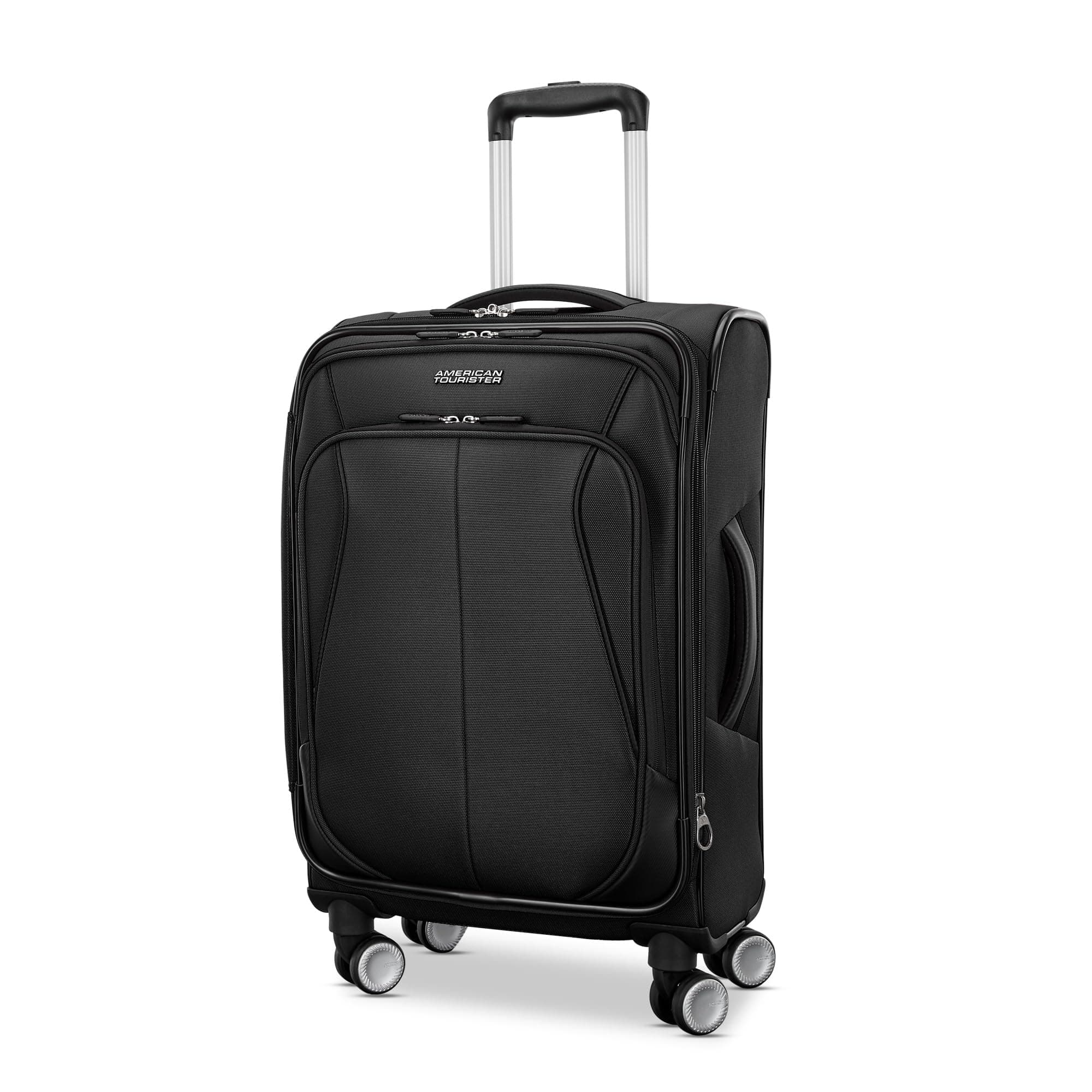 American Tourister 4 KIX 3.0 Carry-On Softside Expandable Luggage with 4 Spinner Wheels, Black