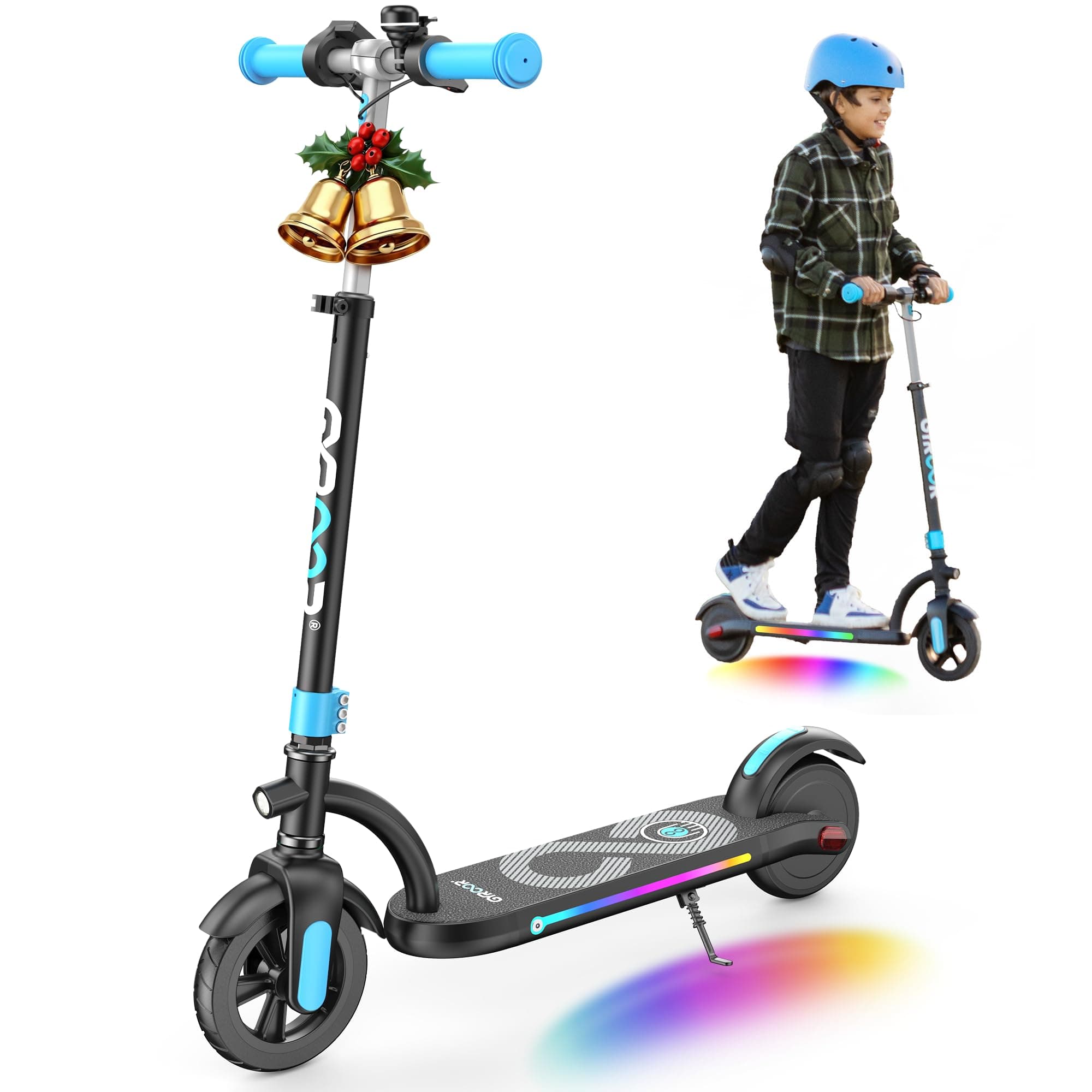 Gyroor H40 Kids Electric Scooter 180W 10MPH LED Lights Ages 6 12