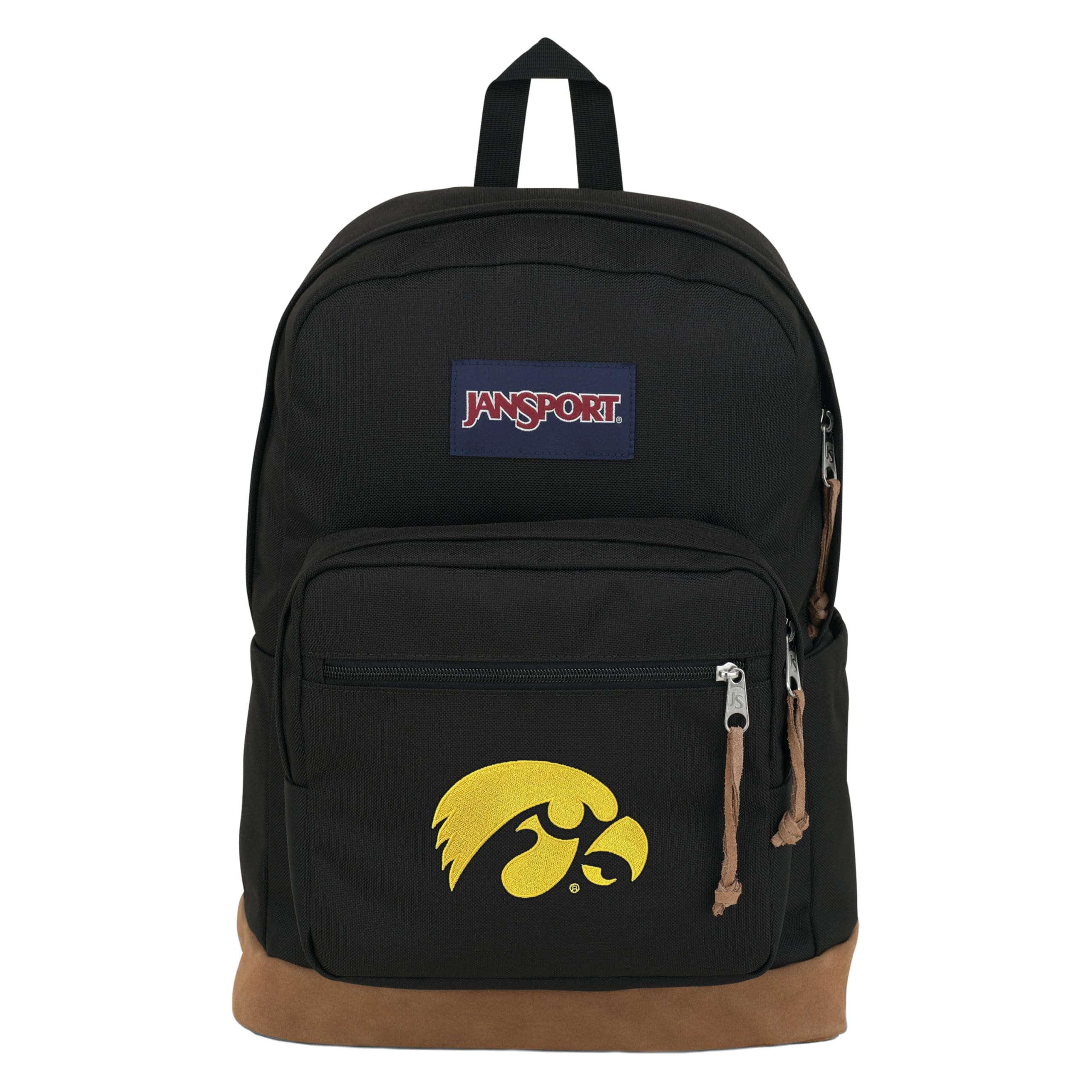 JanSport NCAA Officially Licensed Backpack, Iowa Hawkeyes, Right Pack with Padded 15-Inch Laptop Sleeve, Spacious Computer Bag, Durable Daypack with Bottle Pocket & Haul Handle, Black