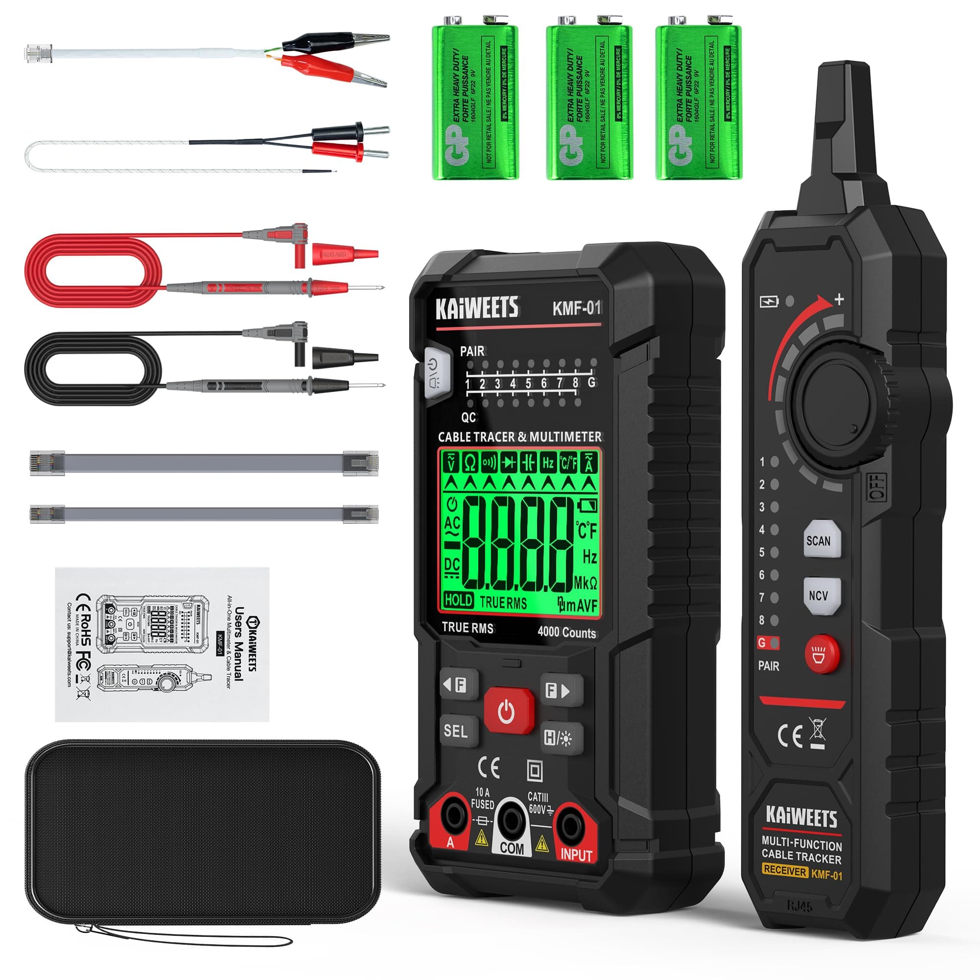 KAIWEETS Digital Multimeter Wire Sequence Test Kit with NCV Voltmeter for Home DIY