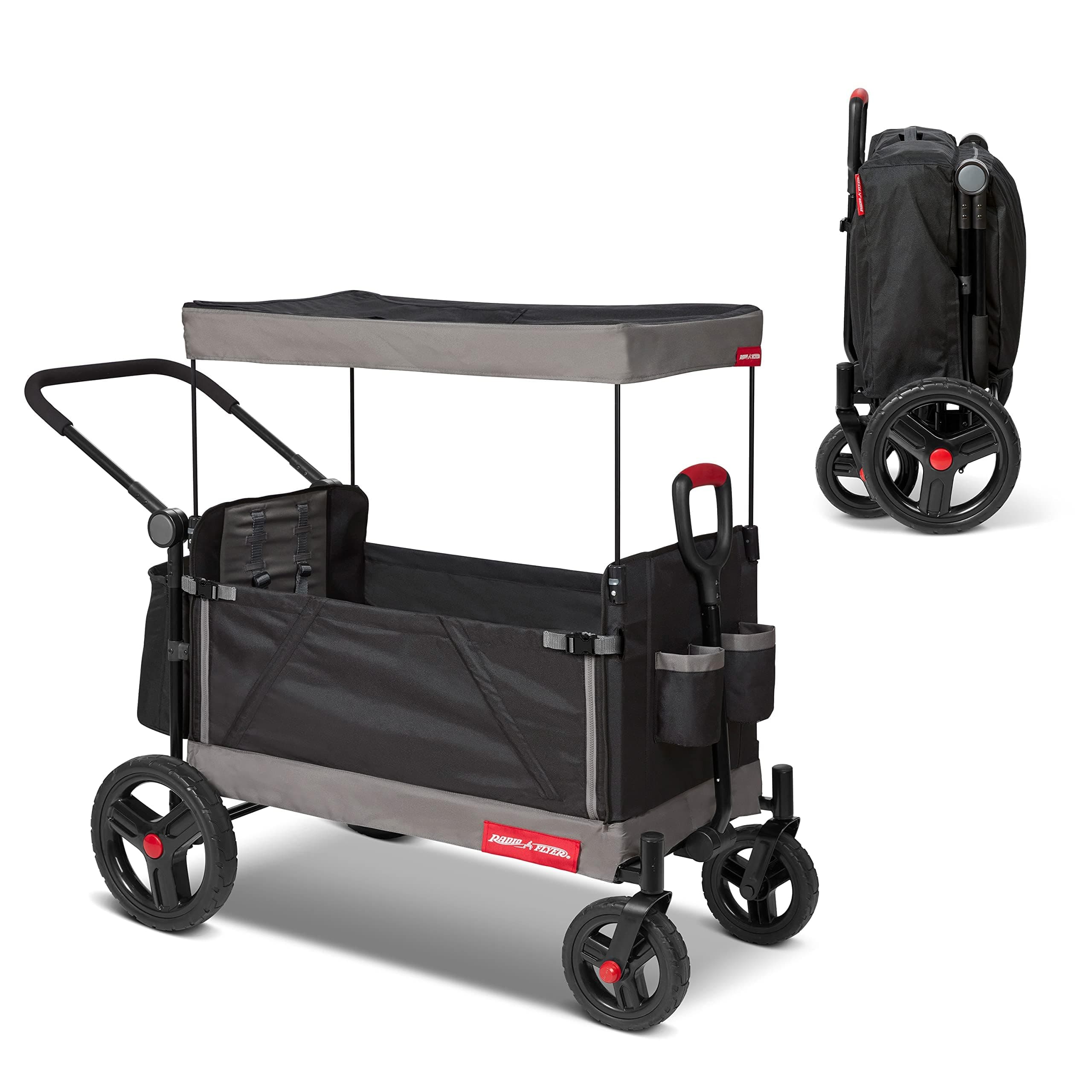 Radio Flyer Wagon for Kids, Baby Stroller, Outside Toys for Toddlers 1-3, Rolling Cart, Beach Cart with Wheels, Trav'ler Stroller Wagon with Protective Cover, for Ages 1+ Years