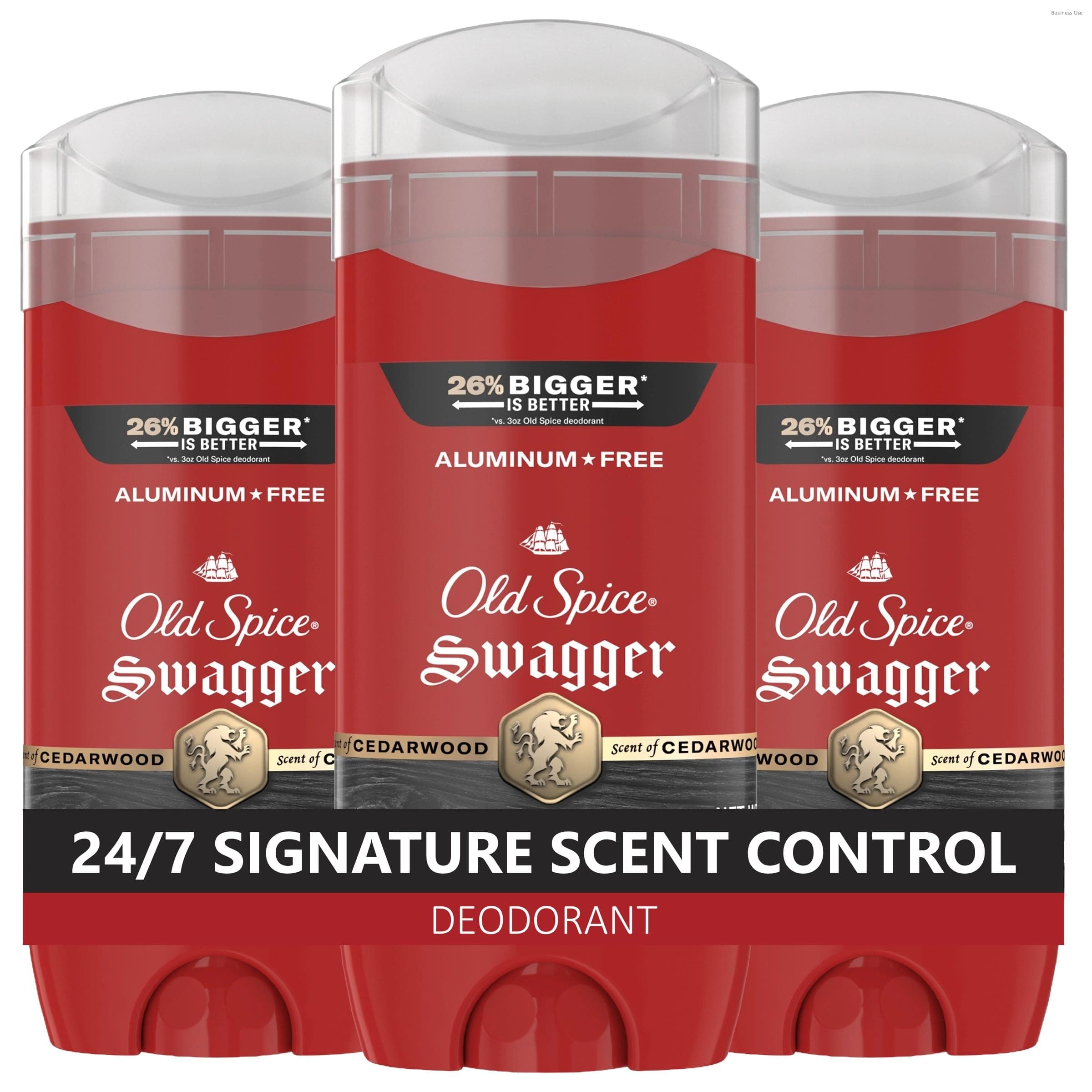 Old Spice Deodorant for Men, Aluminum Free, Swagger Scent, 3.8 oz Pack of 3 | Cedarwood & Lime Notes | 24/7 Odor Protection | Helps Fights Odors | 24/7 Freshness & Long-Lasting Scent | Red Collection