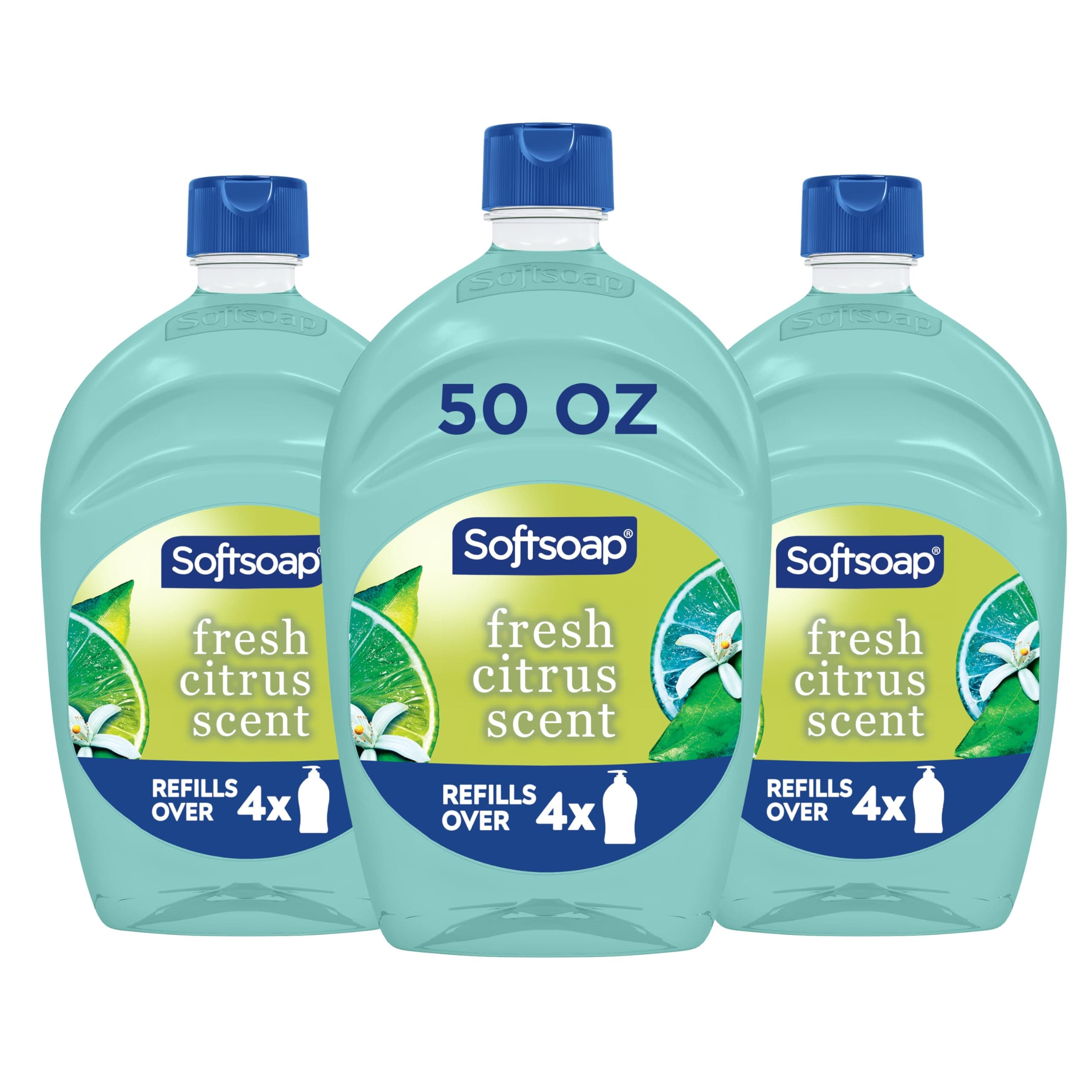 Softsoap Antibacterial Liquid Hand Soap, Kitchen and Bathroom Hand Soap, Fresh Citrus Scent, 50 fl oz Refill, 3 pack