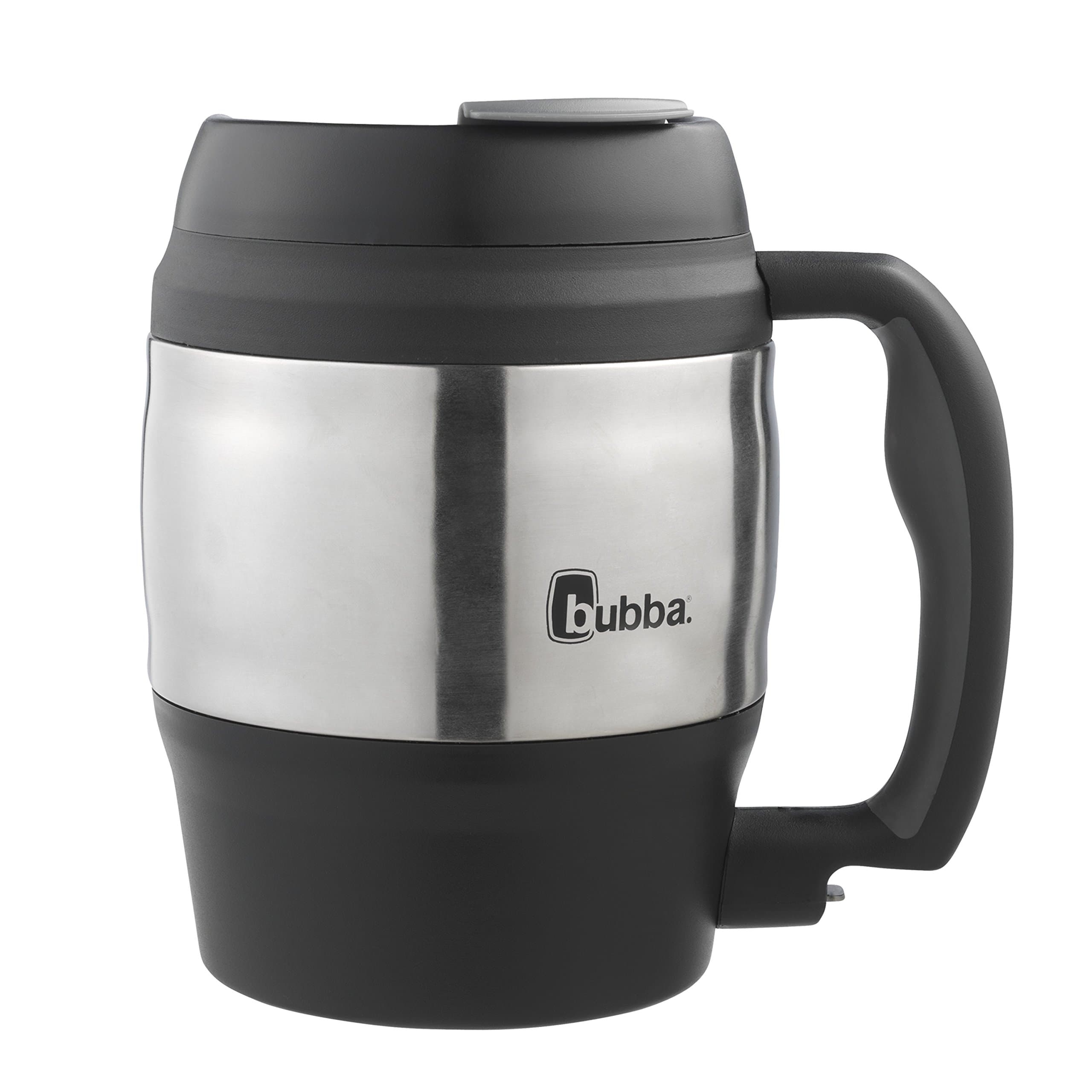 Bubba Classic Insulated Mug, 52 oz., Black | Extra Wide Base, Ergonomic Handle, Dual-Wall Foam Insulation Keeps Drinks Hot for Up to 3 Hours or Cold for Up to 12 Hours