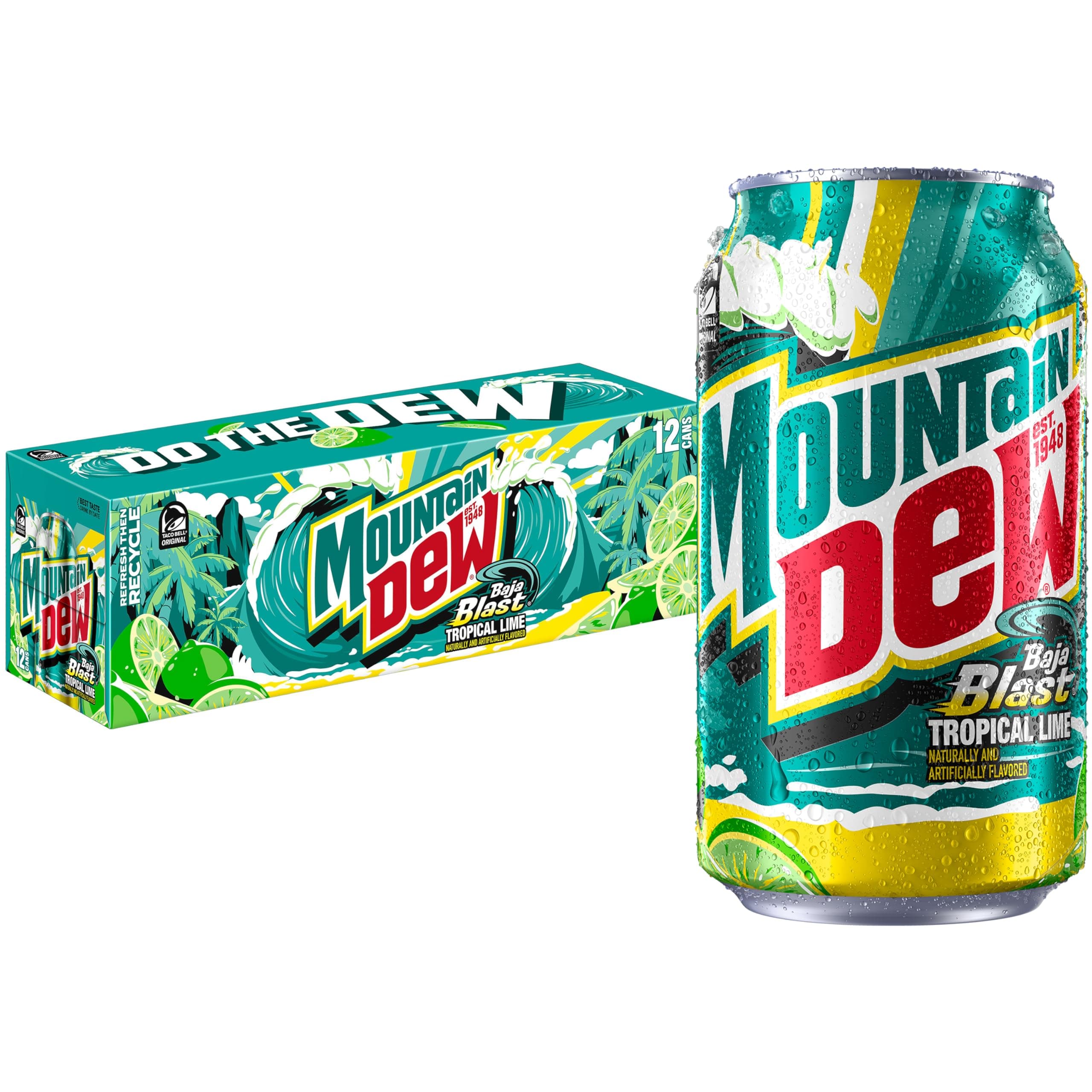 Mountain Dew Baja Blast Cans, 12 oz Cans, 12 Count