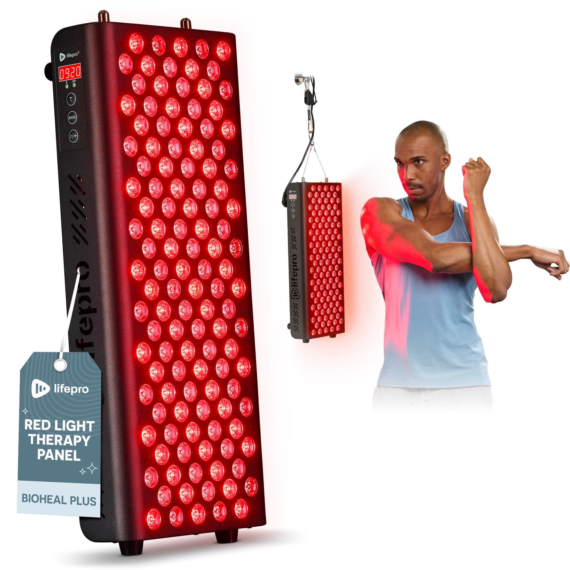 Lifepro Bioheal Red Light Therapy Panel 90 &120 Dual Chip LED | 660nm & 850nm Near Infrared Red light Therapy For Body - Daily Wellness & Relaxation - Includes Hanging Kit & Eyewear