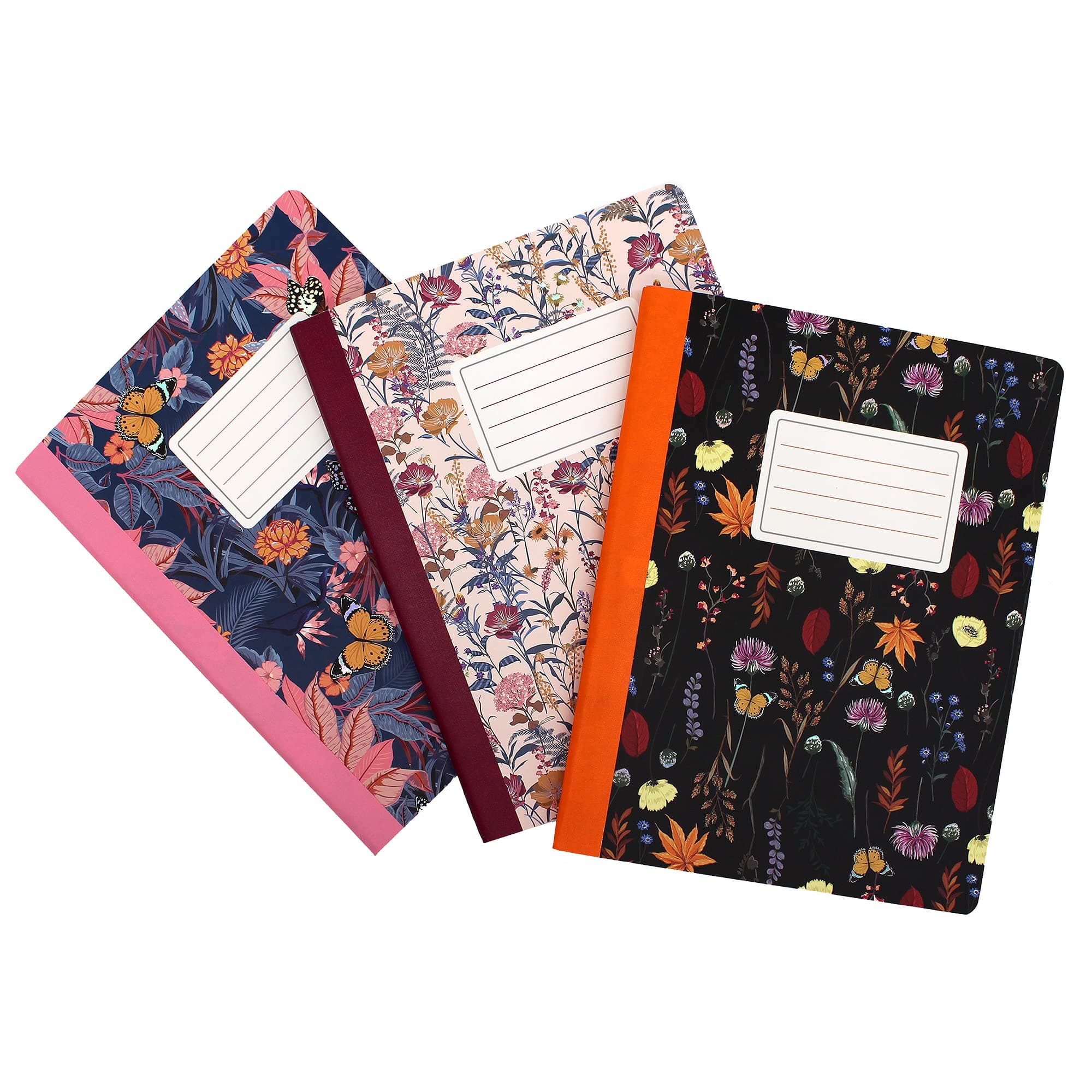 Pukka Pad, Composition Notebooks - 48 Pack of Journals Featuring 140 Pages of College Ruled 80GSM Paper with Sturdy Cover Stock - 9.75 x 7.5in - Bloom