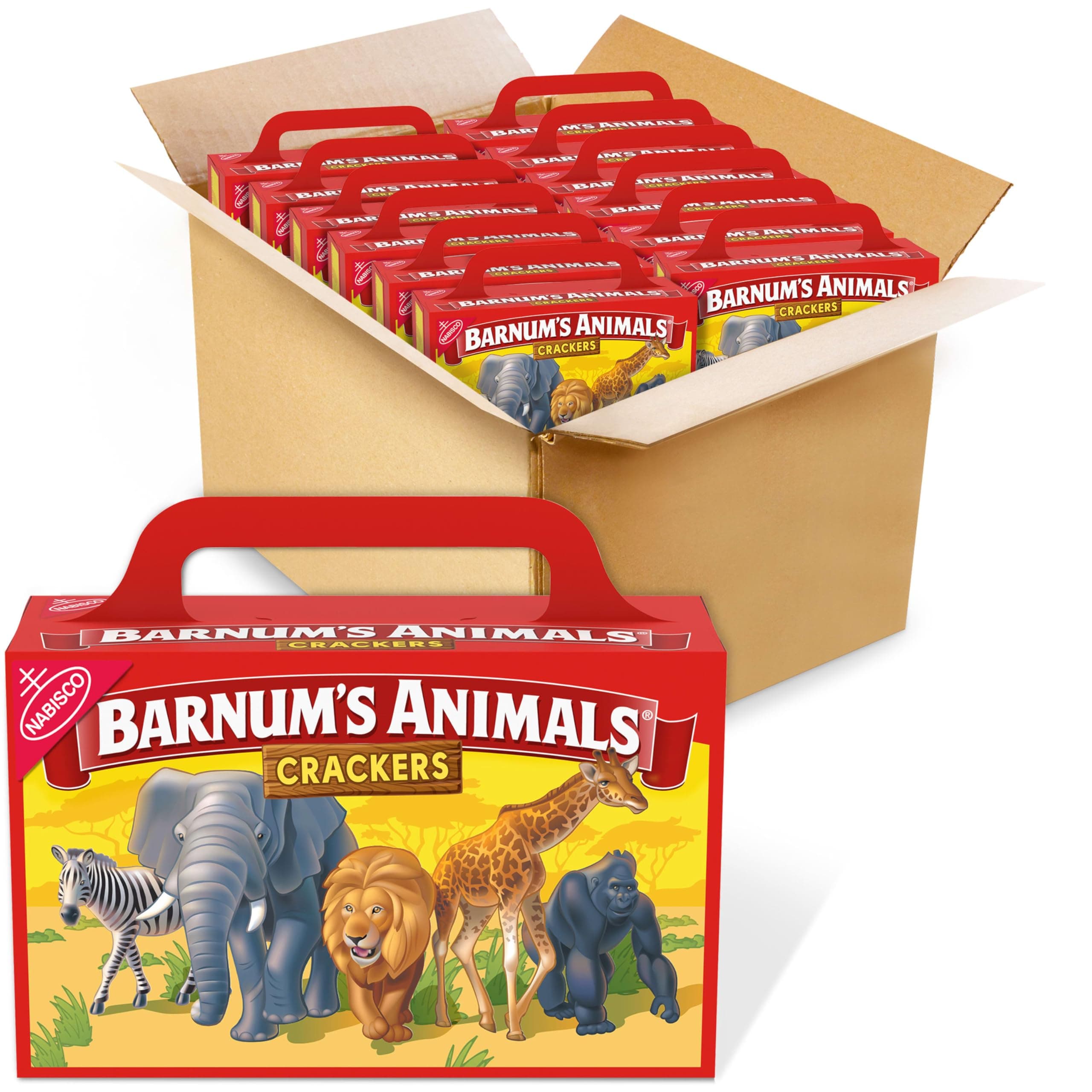 BARNUM'S Original Animal Crackers, Bulk Kids Snacks, 12 - 2.13 oz Boxes | Good Source of Calcium