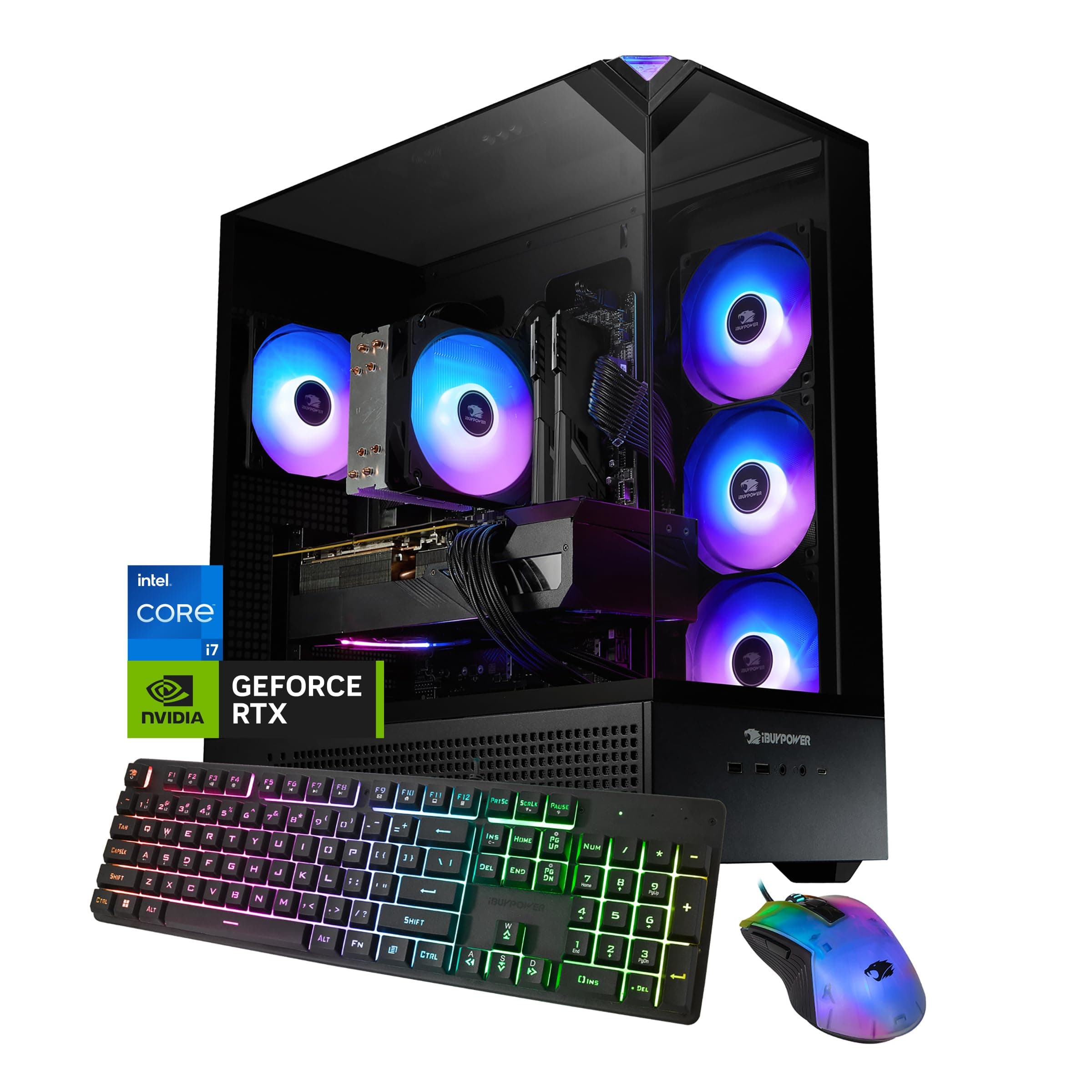 iBUYPOWER Element Gaming PC Desktop Computer Intel Core i7 14700F CPU, NVIDIA GeForce RTX 5070 12GB GPU, 32GB DDR5 RAM, 1TB NVMe SSD, Windows 11 Home, Gamer Keyboard and Mouse - EBI7N5704