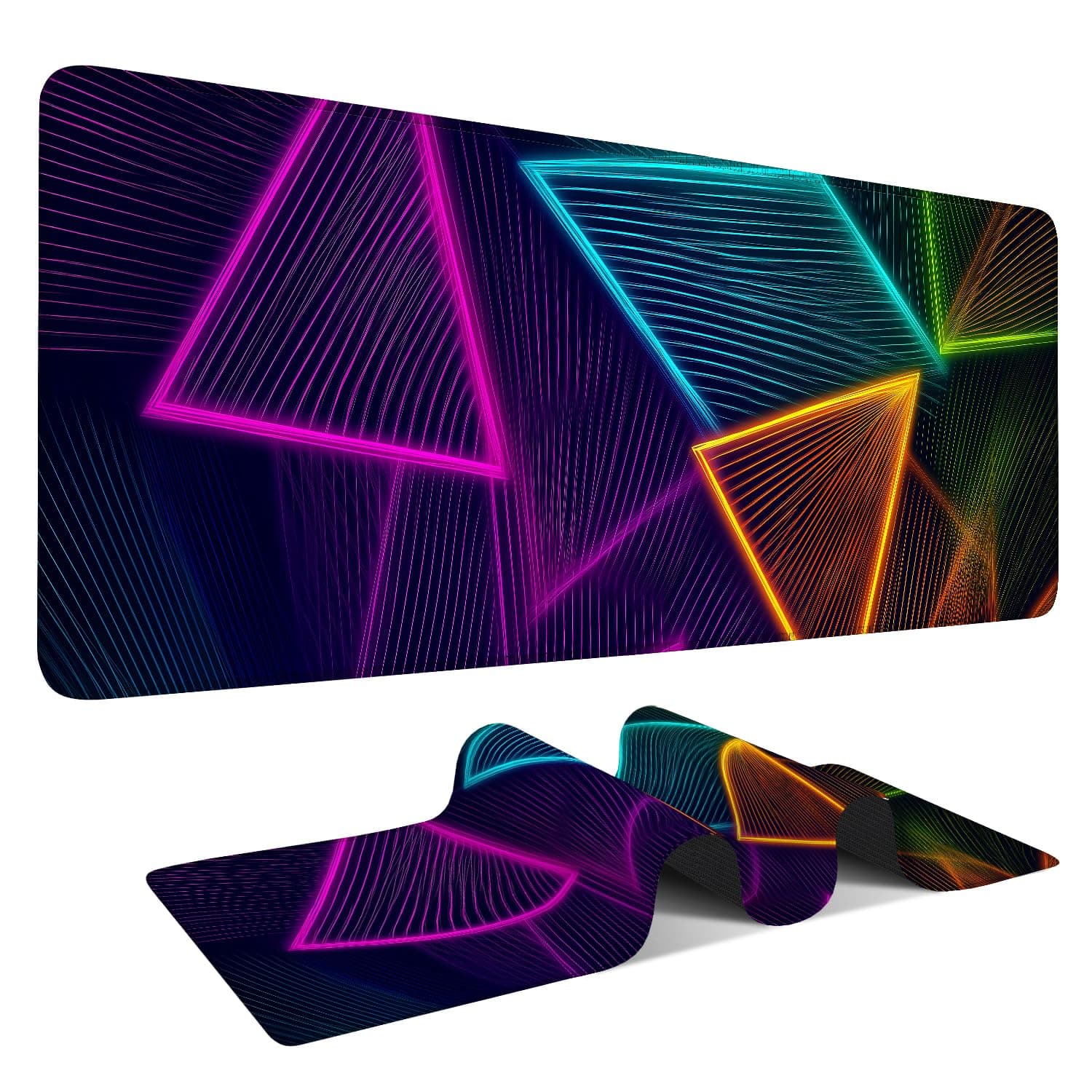 Colorful Extended Gaming Mouse Pad 31.5x11.8inches Large Desk Mat Anti-Slip Rubber Base & Durable Stitched Edges for Gamers Smooth Mouse Writing Surface for Desk Office/Home