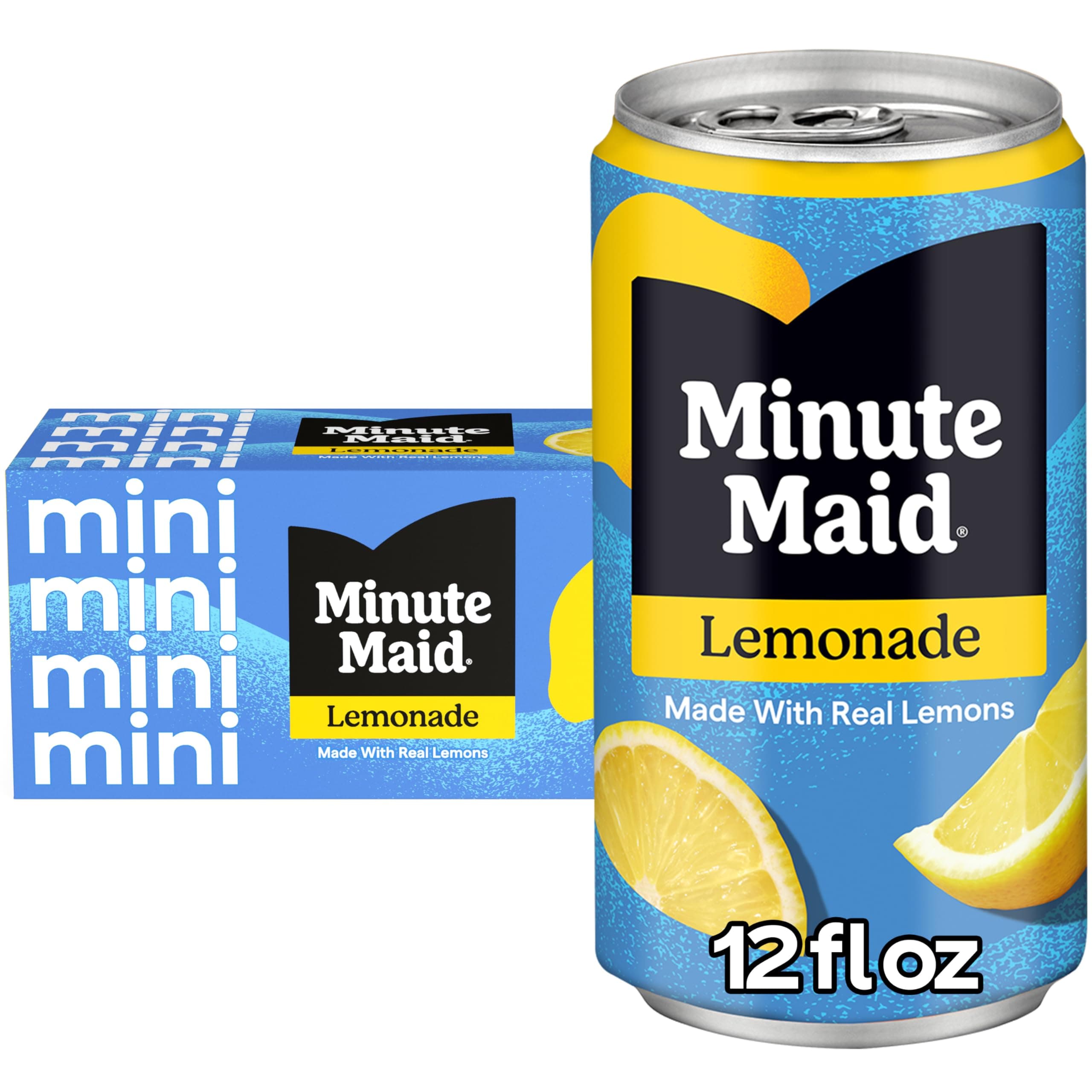 Minute Maid Lemonade Fridge Pack Cans, 7.5 fl oz, 10 Pack | Made with real lemon juice from concentrate