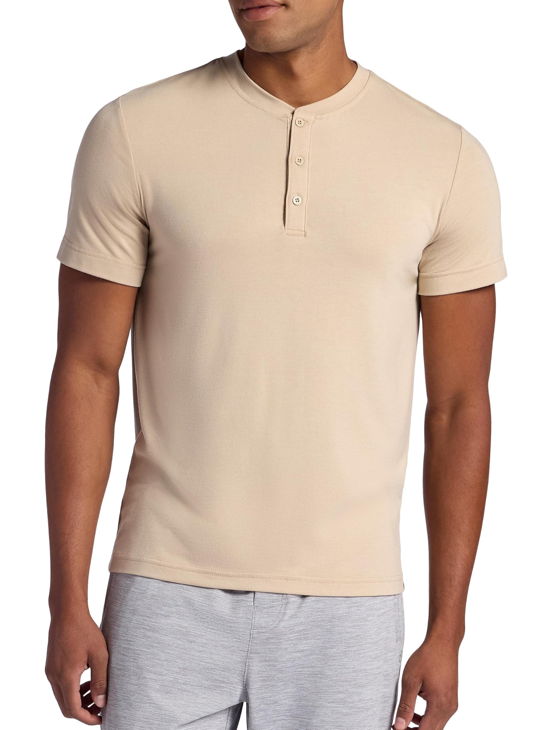Gaiam Men's Bliss Balance Short Sleeve Henley Top