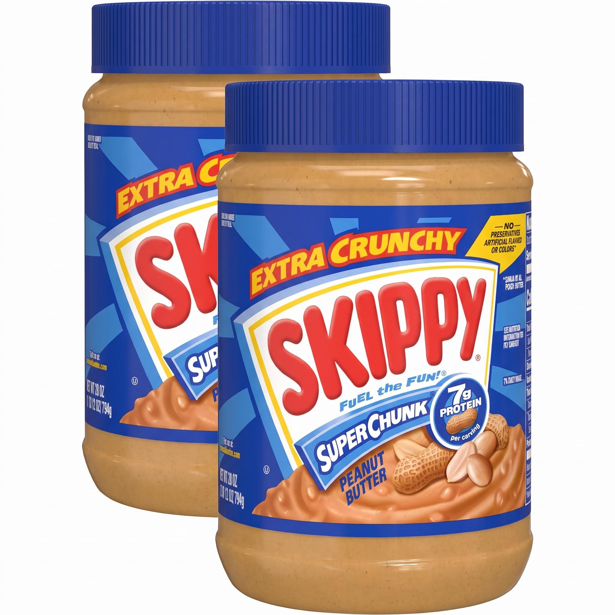 SKIPPY Super Chunk Peanut Butter,28 oz,(Pack of 2)