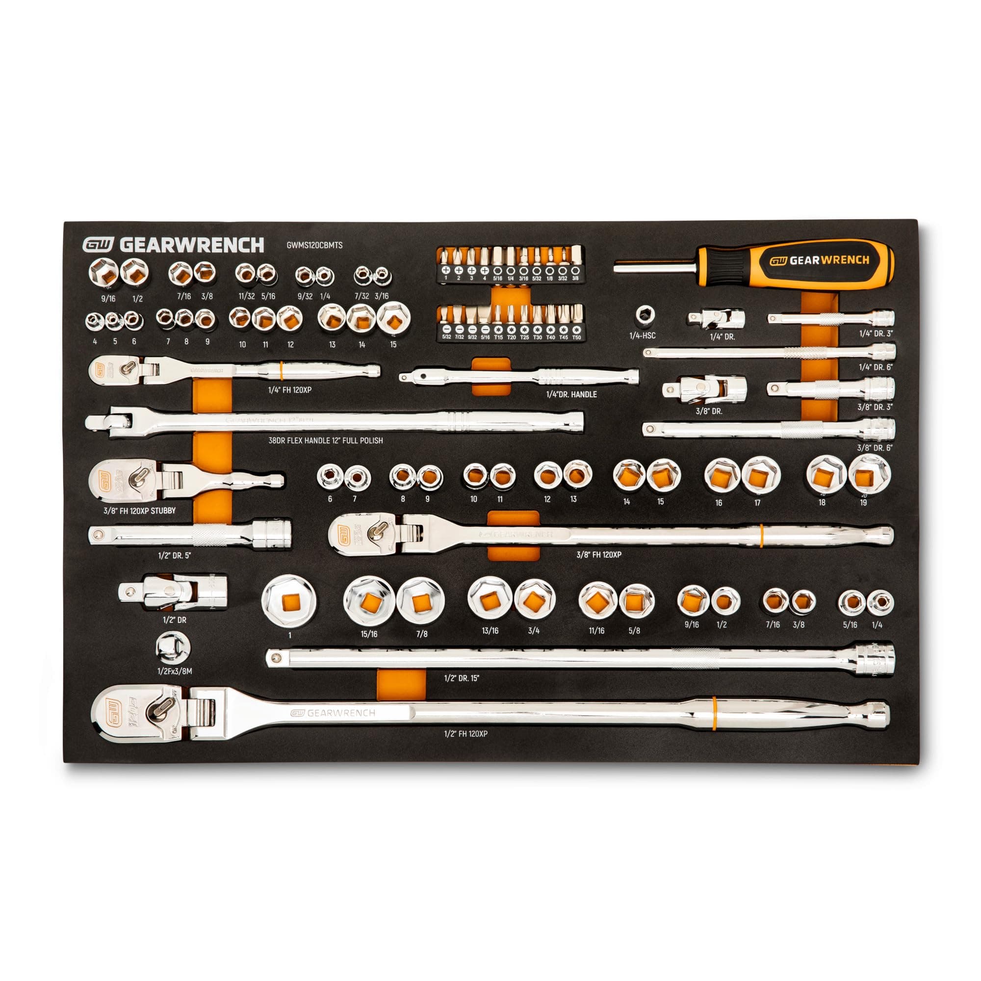 GEARWRENCH 89 Piece 120XP Mechanics Tool Set in Foam Tray | GWMS120CBMTS