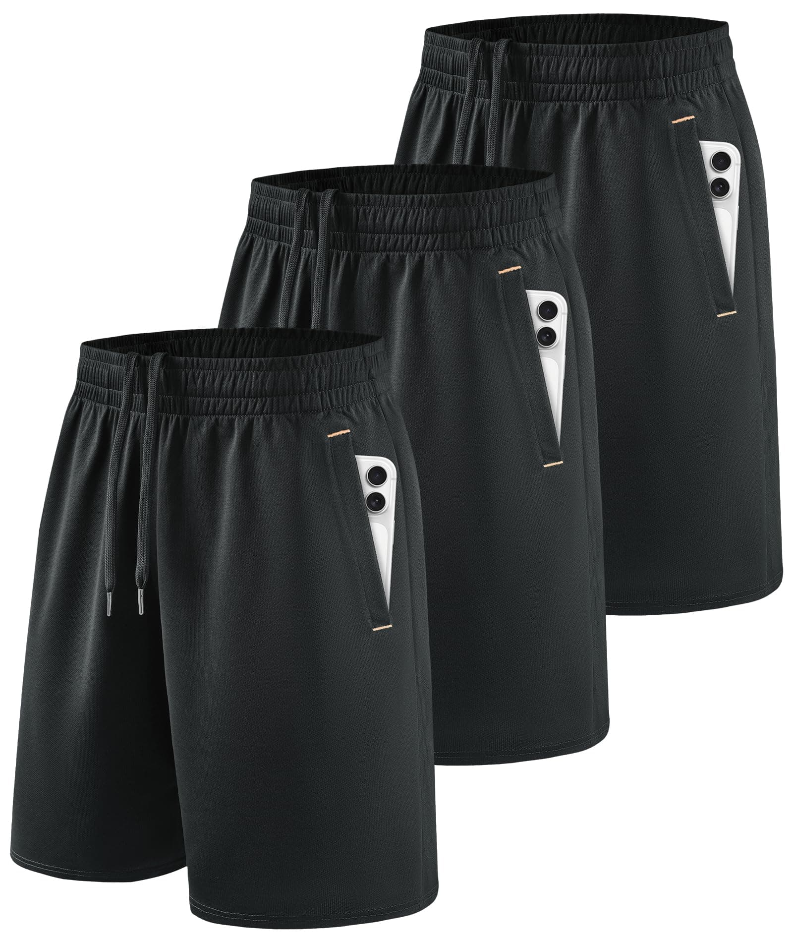 Little Beauty 3 Pack Mens Gym Basketball Shorts 9" Fast Dry Running Athletic Shorts with Pockets for Casual Workout