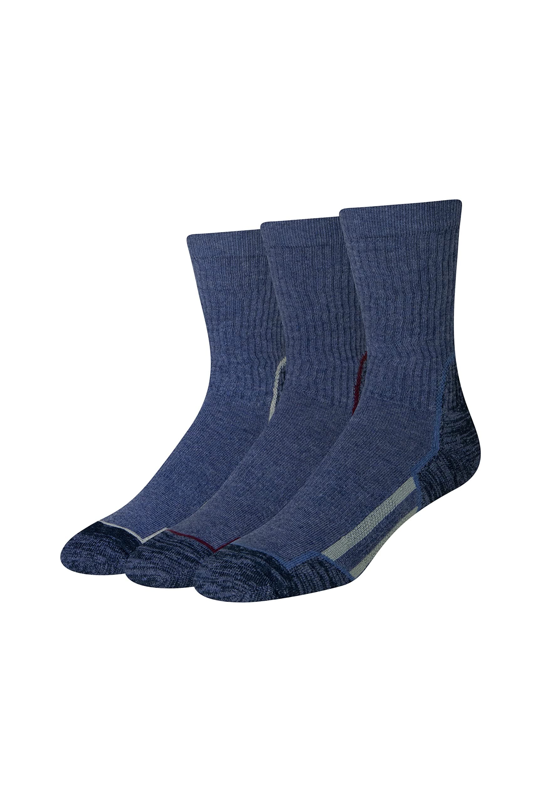 Amazon Essentials Men's Hiking Crew Socks, Cushioned with Arch Support, 3 Pairs