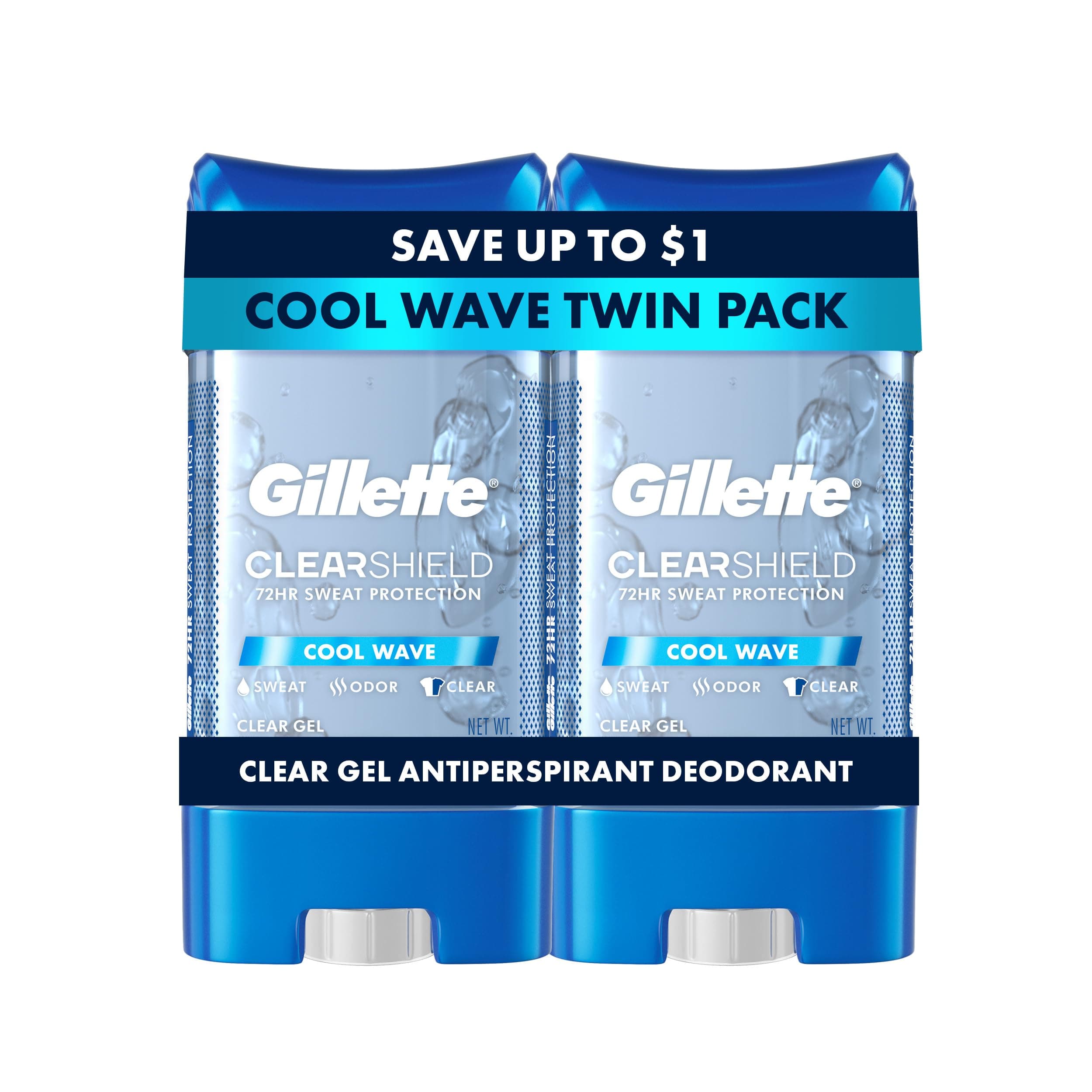 Gillette Endurance Antiperspirant / Deodorant, Cool Wave Clear Gel, 3.8 Ounce (Pack of 2), Packaging may Vary