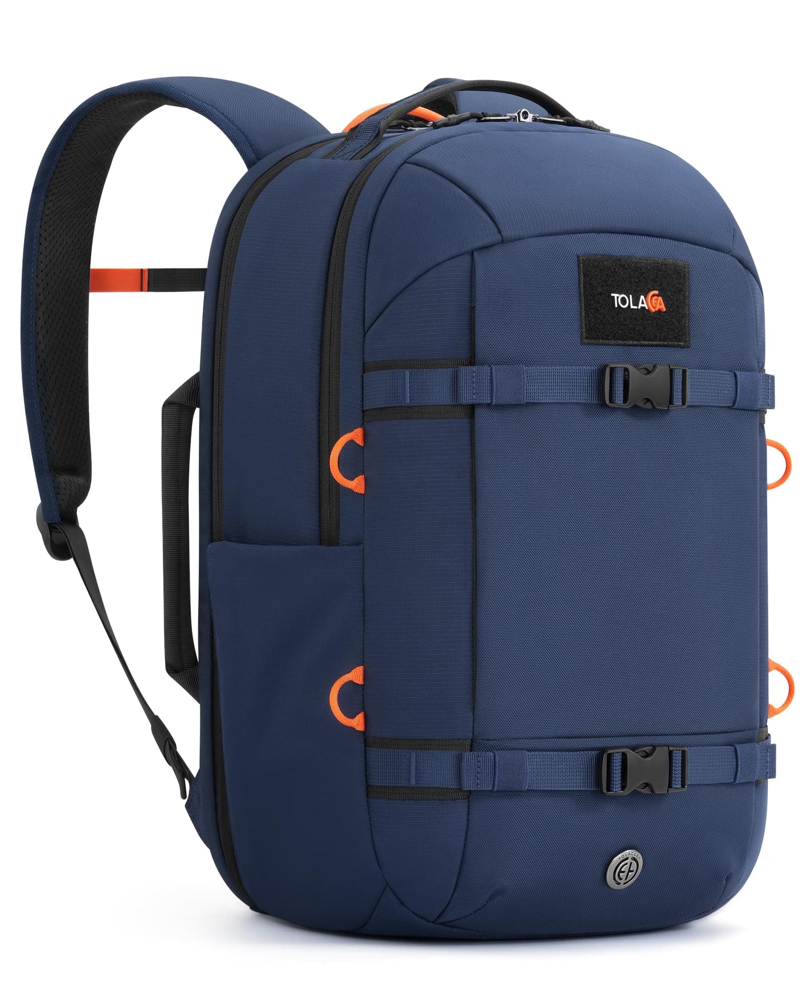 Tolaccea 30L Travel Laptop Backpack TSA Carry-On for Business Trips Commute | 100% RPET Recycled Fabric | EVA-cushioned Laptop Protection | TSA 180° Lay-flat Opening | Reinforced Stability Base Panel