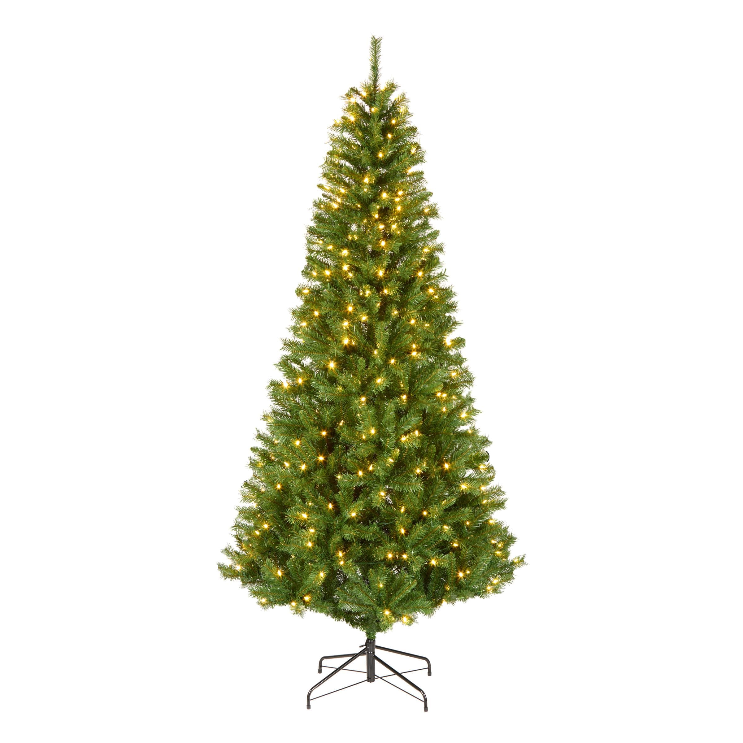 National Tree Company 7.5ft Pre-Lit Winchester Pine Slim Christmas Tree | 350 LED Lights, 1,000 Branch Tips, Includes Stand, Artificial, Green