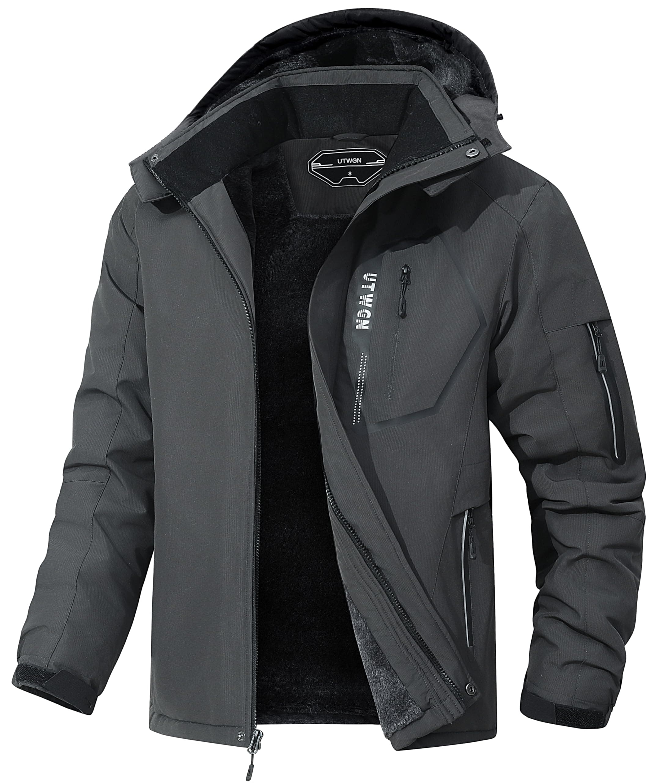 UTWGN Men's Ski Jacket – Waterproof Warm Snow Coat | Perfect for skiing, snowboarding, winter hiking, and outdoor work. Keeps you warm & dry on job. Built for cold-weather action