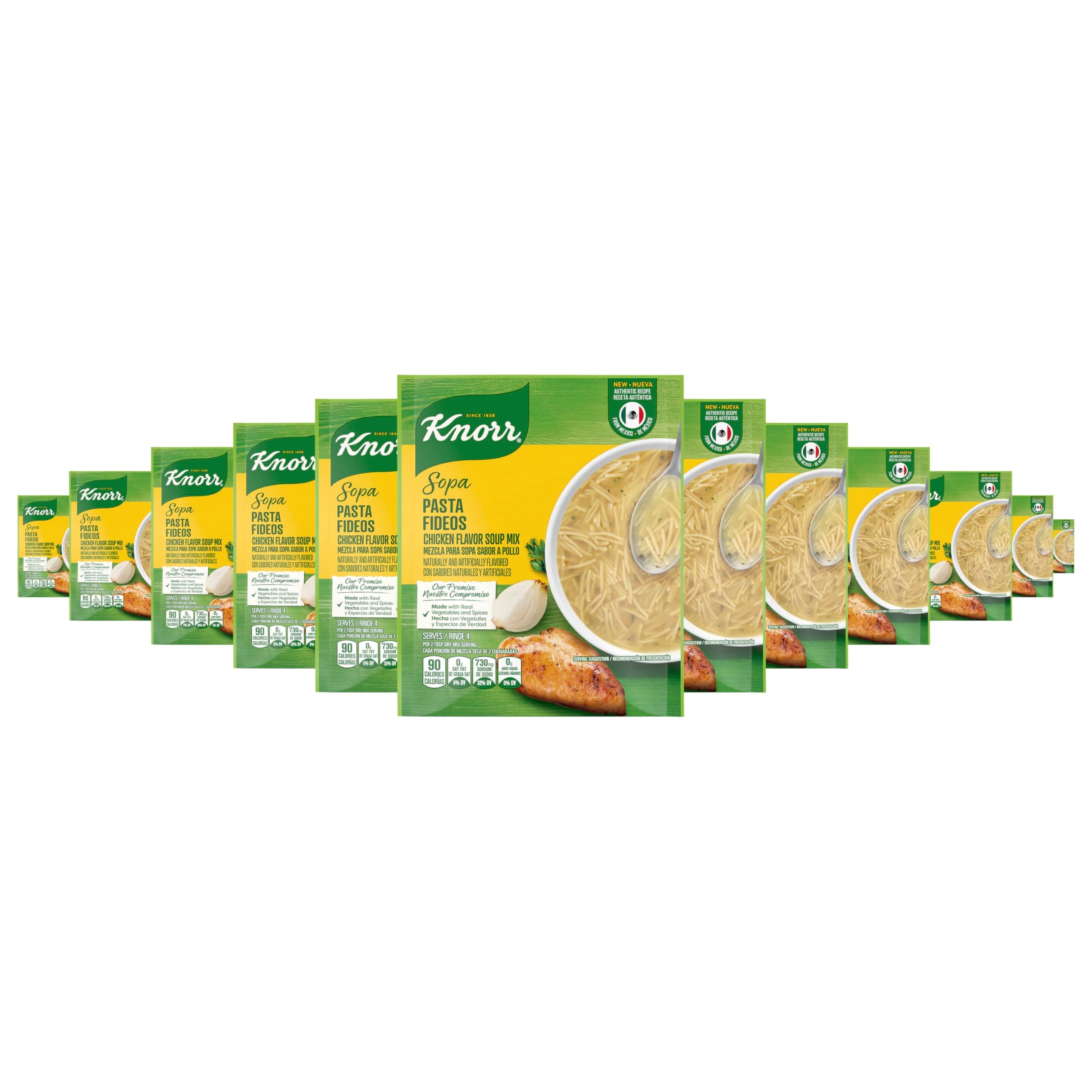 Knorr Sopa Chicken Soup Mix 3.5 oz 12PK | For warm soups, dips, recipes and quick meals; Chicken; pack of 12, 3.5 oz.