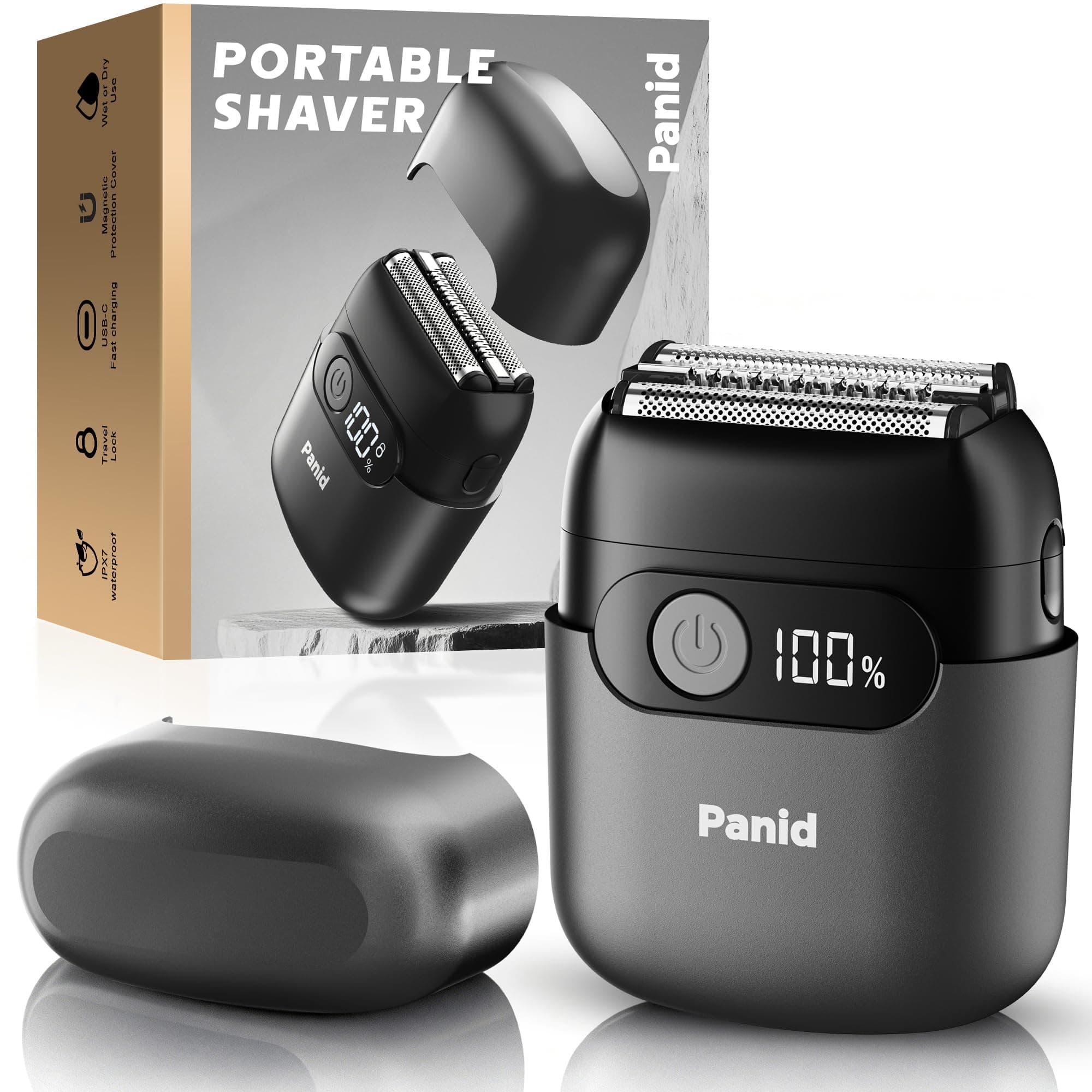 3-Blade Electric Foil Shaver for Men,Portable Electric Razor Beard Trimmer | Cordless Shaver with 3 Floating Blades, LED Display, USB Rechargeable, Long Working Time, Electric Shaver for Beard/Face
