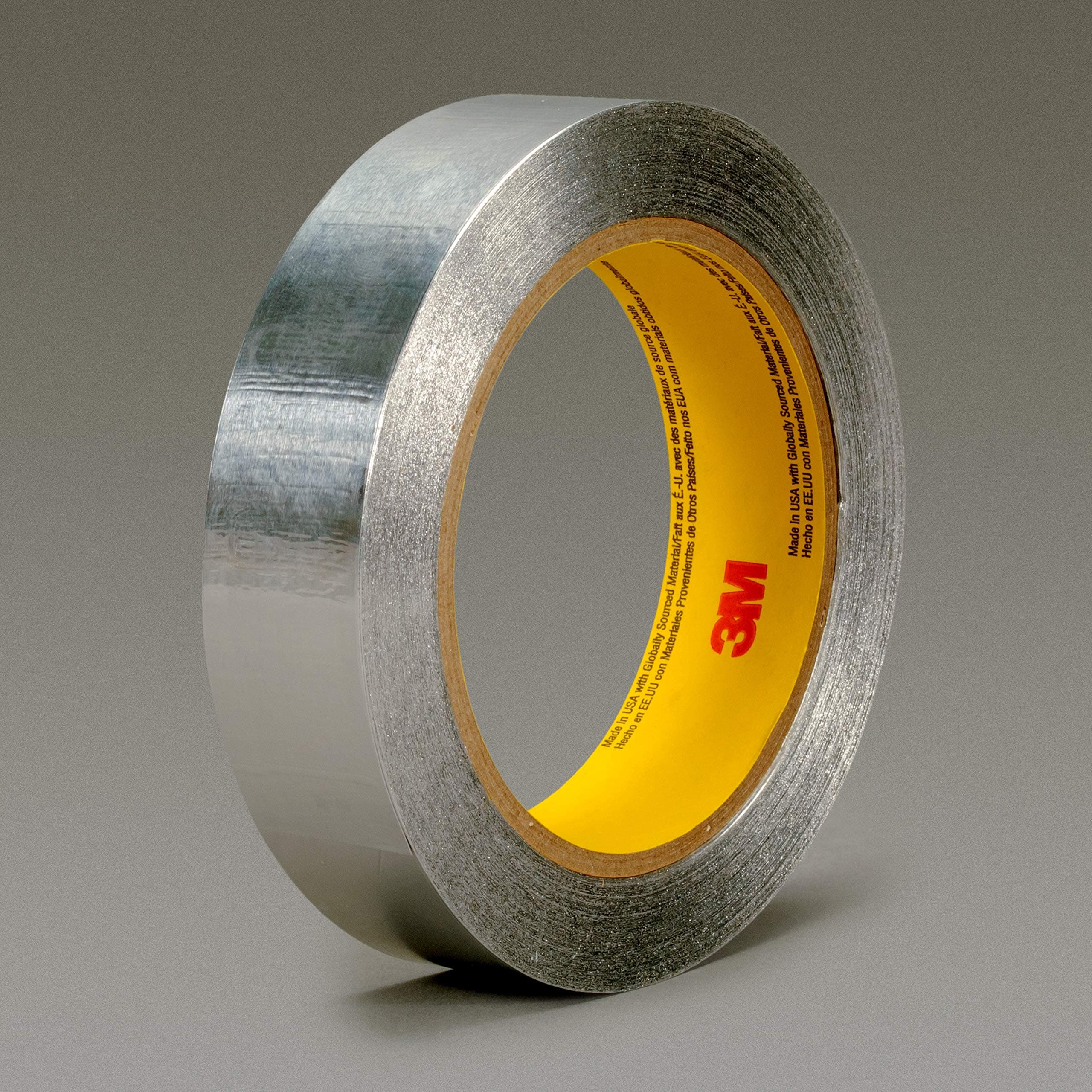 3M Aluminum Foil Tape 425, Silver, 1 in x 60 yd, 4.6 mil, 36 Roll/Case