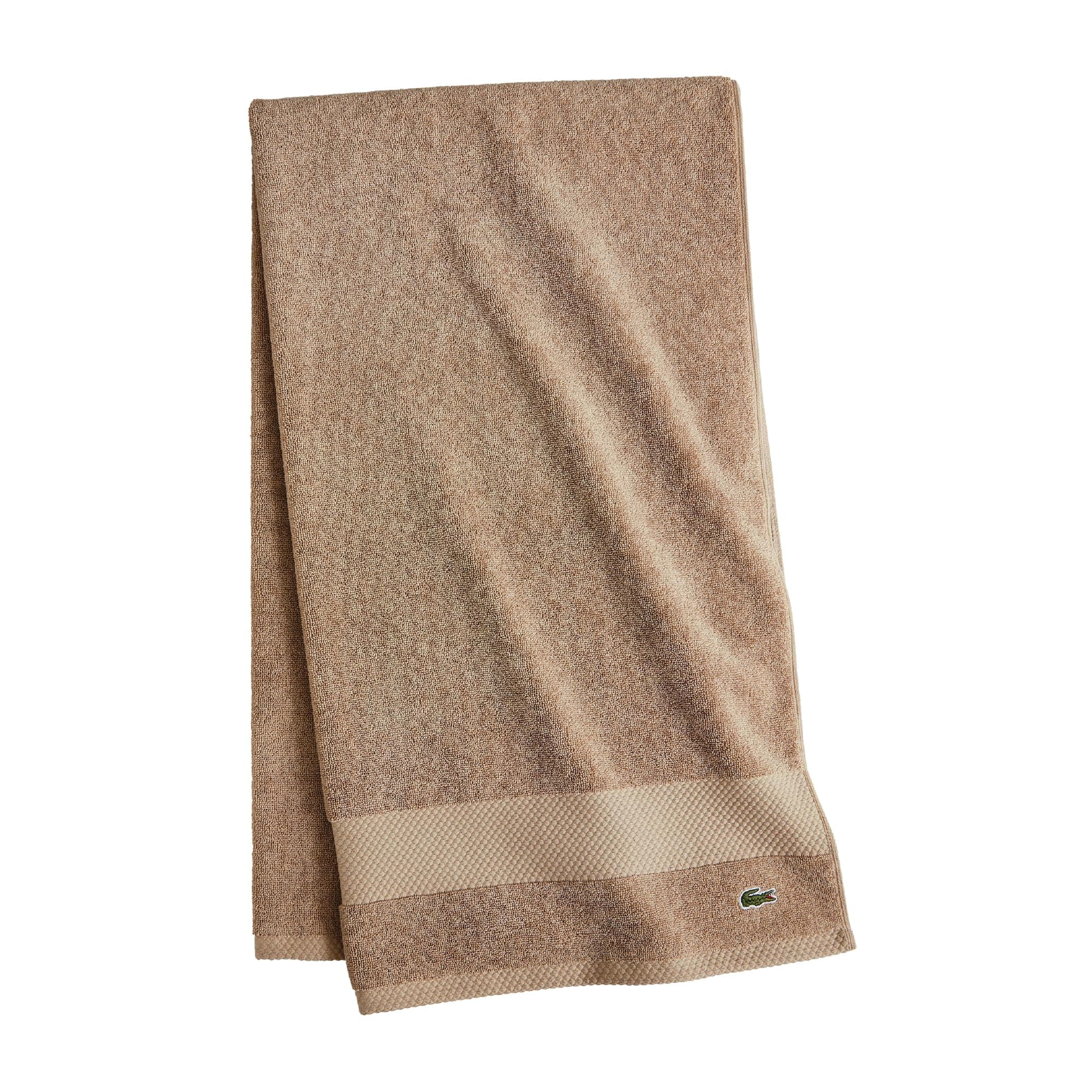 Lacoste Heritage 100% Supima Cotton Bath Sheet 35" x 70", Sand | Highly Absorbent & Quick Drying, Premium Super Soft, Bathroom Essential, Gift for All Occasions, Machine Washable