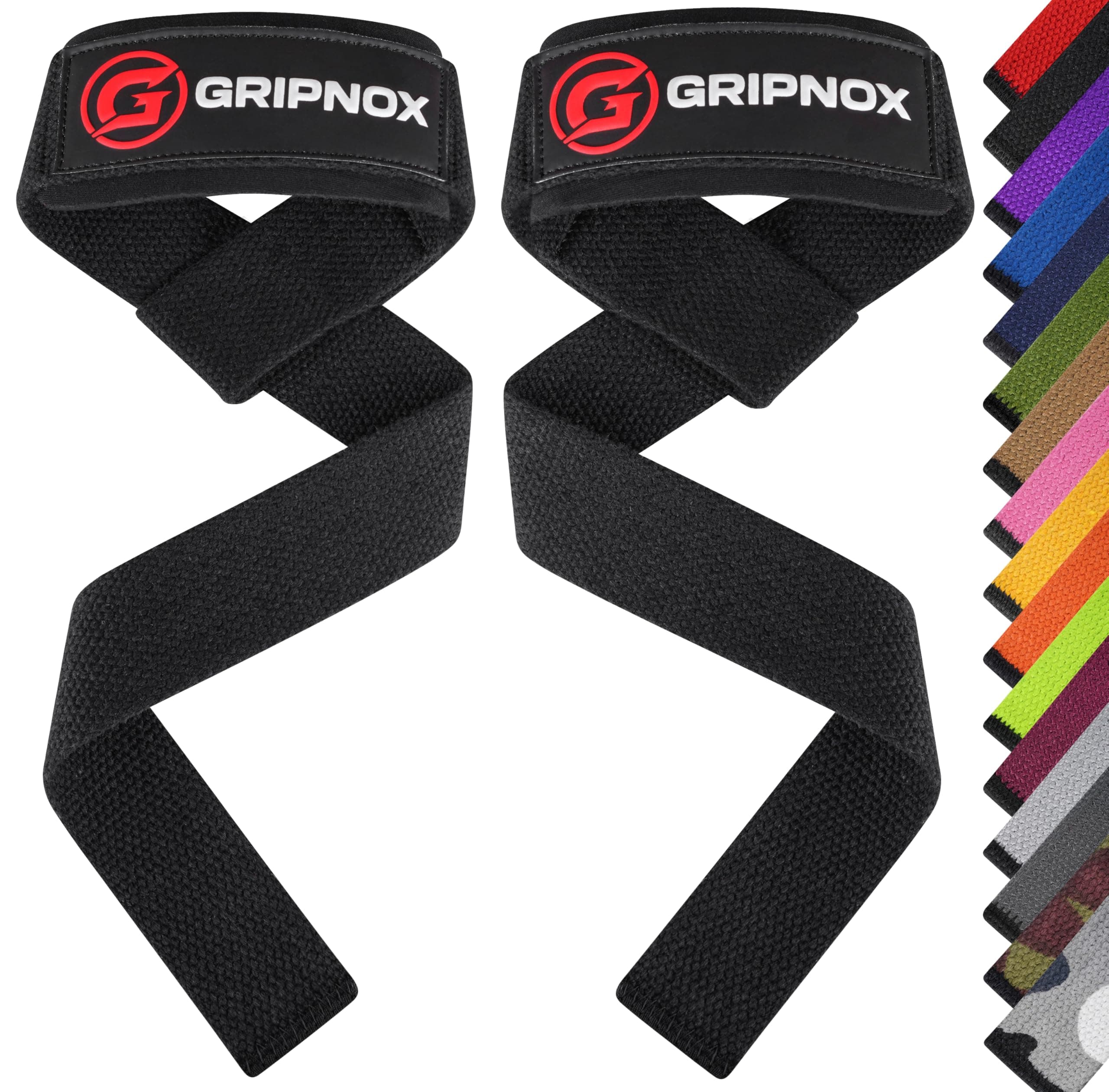 GRIPNOX Lifting Straps for Weightlifting, Cotton Heavy Duty Gym Straps with 5MM Neoprene Padding for Men & Women – 60CM Anti Slip Durable Wrist Straps for Weightlifting & Powerlifting.