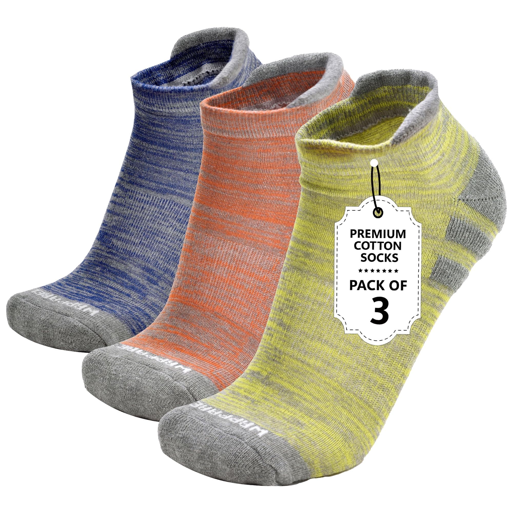 WRPPAREL Cotton Mens Low Ankle Athletic Socks Gifting Sports Running Gym Yoga Workout - 3 & 6 Pairs (6-8/8-10/10-13)