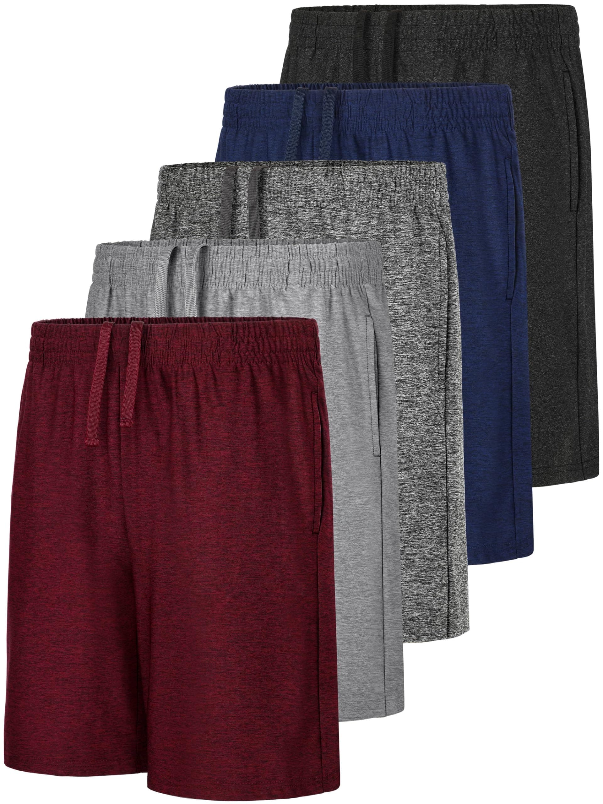 QWE 5 Pack Boys Athletic Shorts Basketball Soccer Kids Shorts with Pockets | Boys Active Gym Kids Dry-Fit Youth Shorts with Pockets, Lightweight Material, Breathable Comfort Fabric, Hidden Drawstring