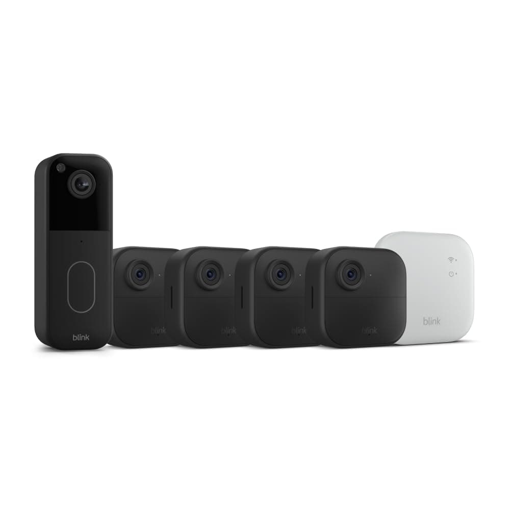 Blink Video Doorbell + Outdoor 4 XR – Wireless smart security cameras, two-year battery life, go up to 400 feet from your home with extended range. Sync Module XR included.